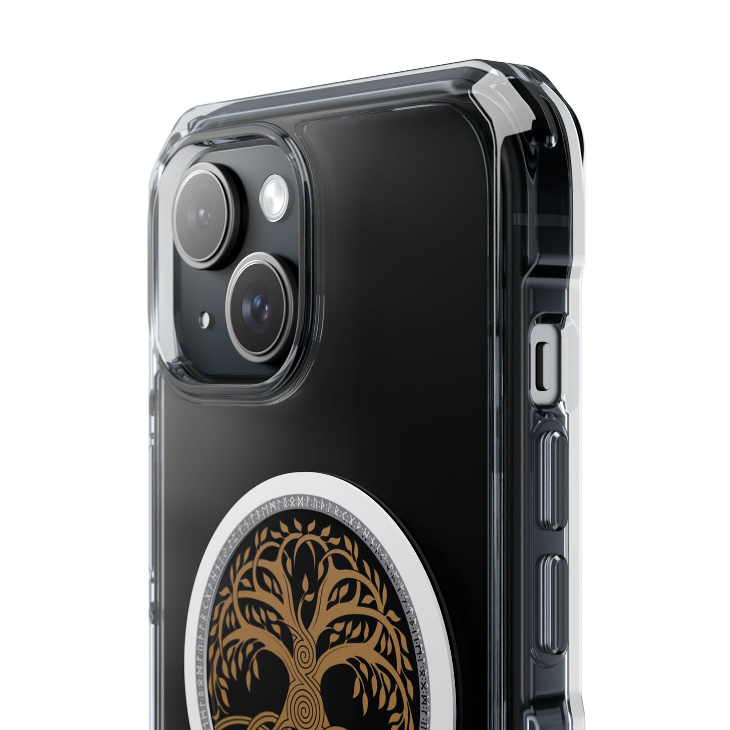 Viking Collection - Clear Magnetic Phone Case with Celtic Tree of Life Ring — MagSafe Compatible