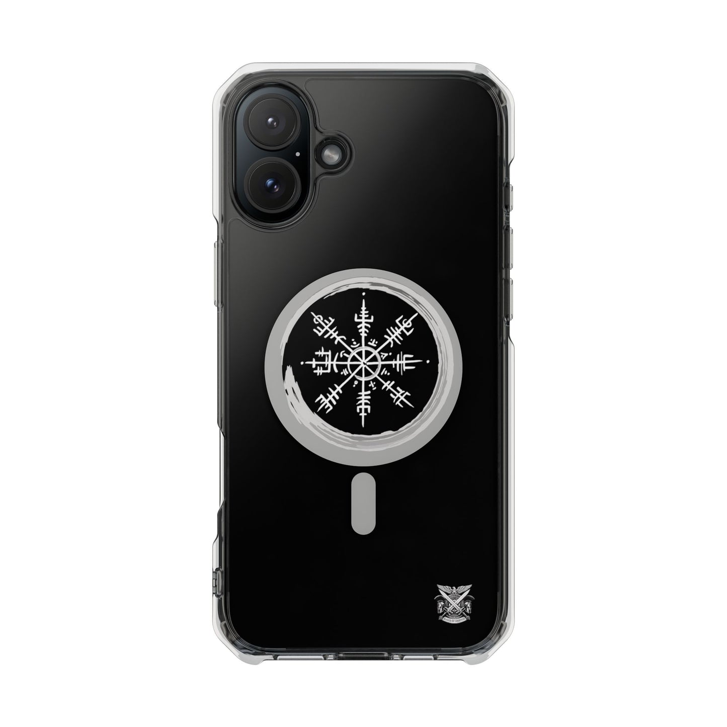 Viking Collection - Clear Magnetic Phone Case with Vegvisir Compass Design — Protective iPhone Case