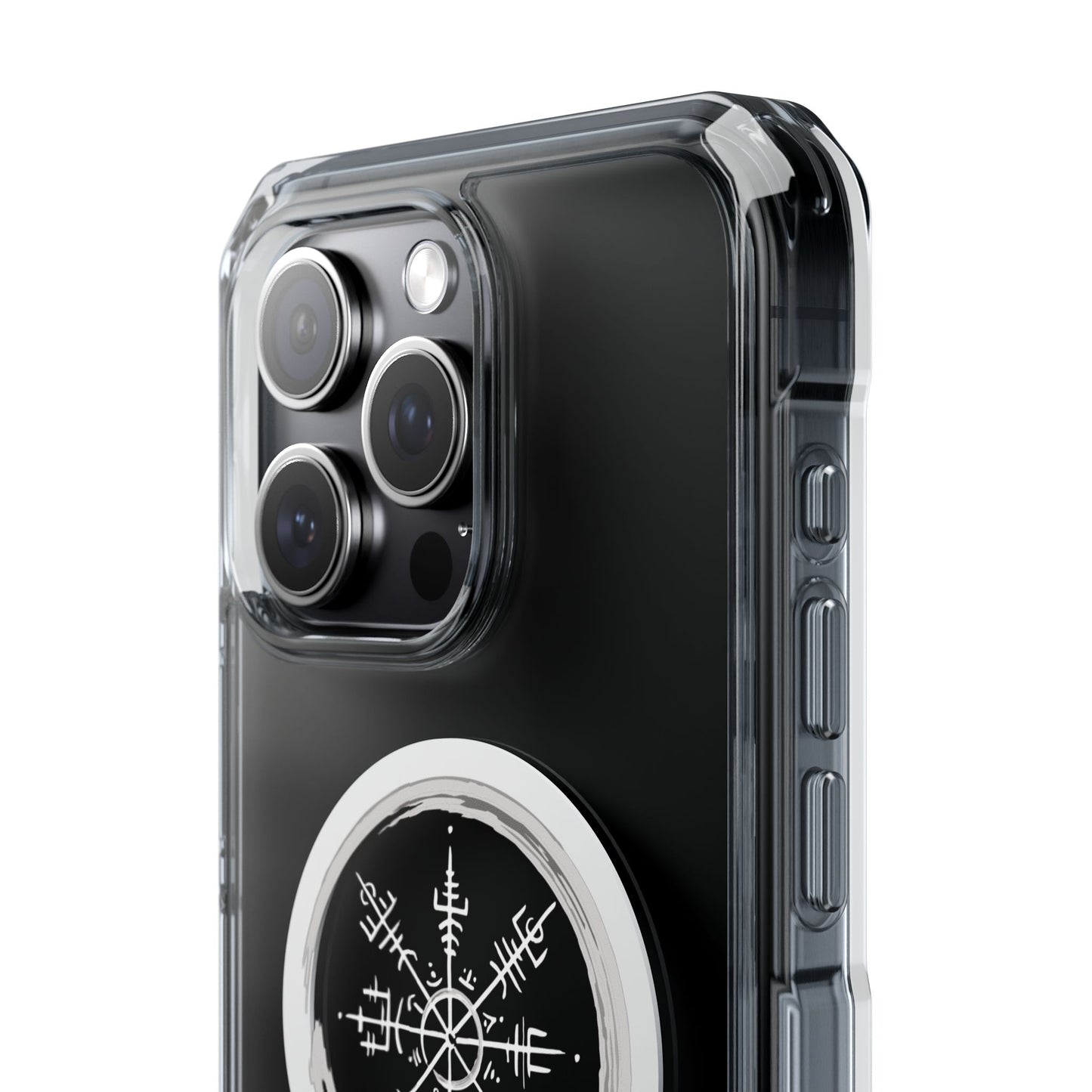 Viking Collection - Clear Magnetic Phone Case with Vegvisir Compass Design — Protective iPhone Case
