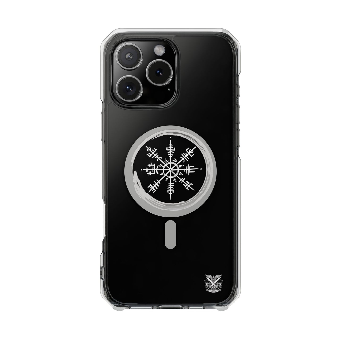 Viking Collection - Clear Magnetic Phone Case with Vegvisir Compass Design — Protective iPhone Case