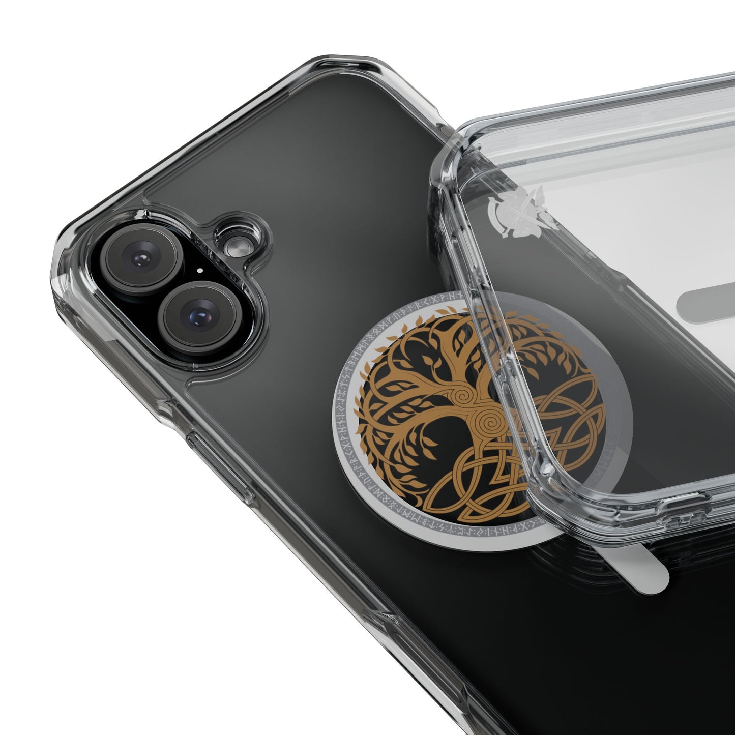 Viking Collection - Clear Magnetic Phone Case with Celtic Tree of Life Ring — MagSafe Compatible