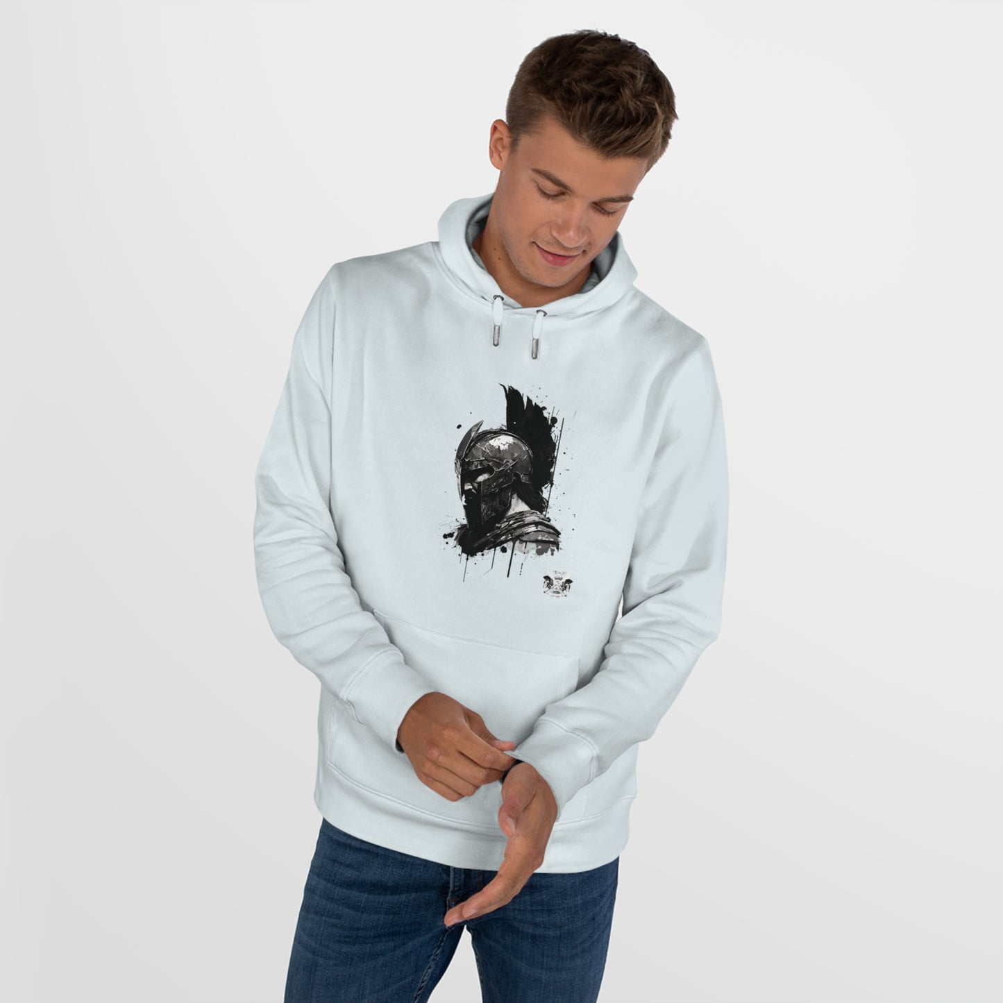 Spartan Collection Hoodie — Grunge Warrior Helmet Graphic Sweatshirt