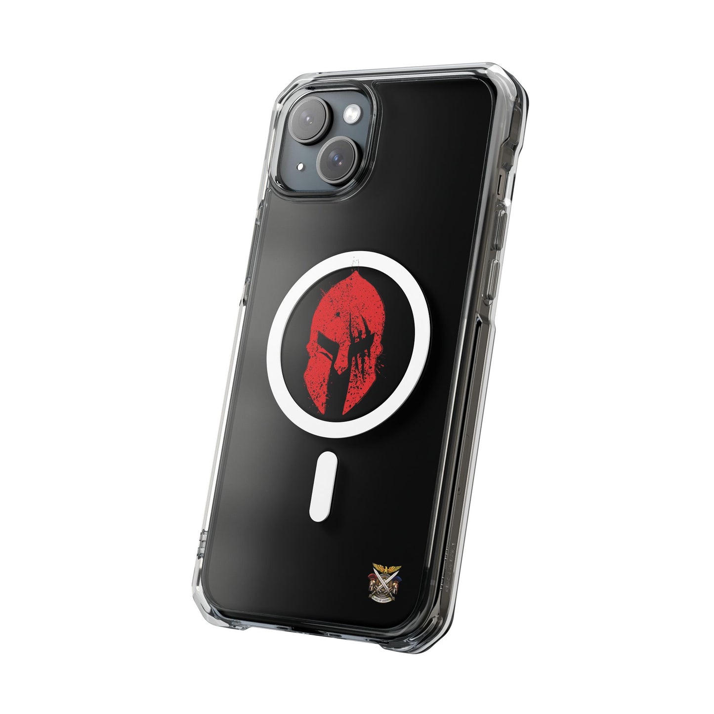 Spartan Collection - Clear Magnetic Phone Case — Red Spartan Helmet Design