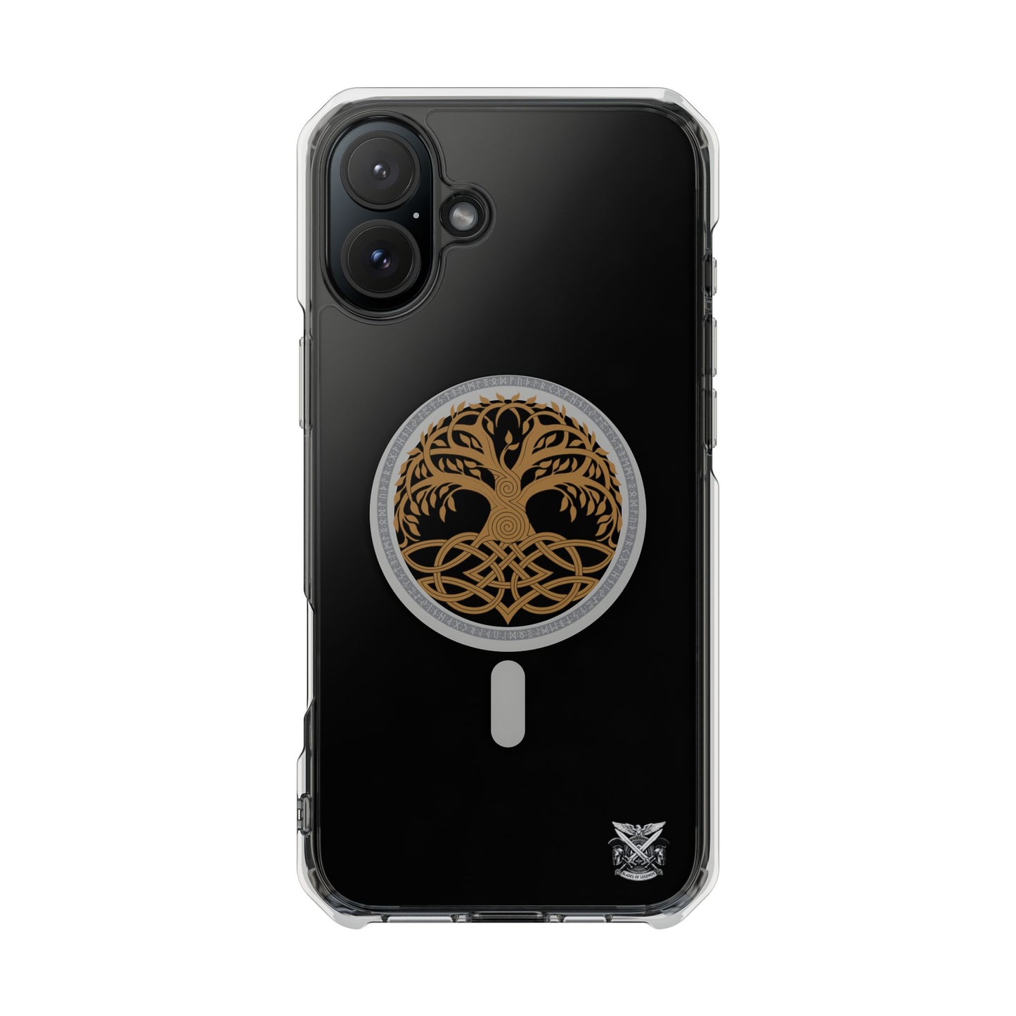 Viking Collection - Clear Magnetic Phone Case with Celtic Tree of Life Ring — MagSafe Compatible