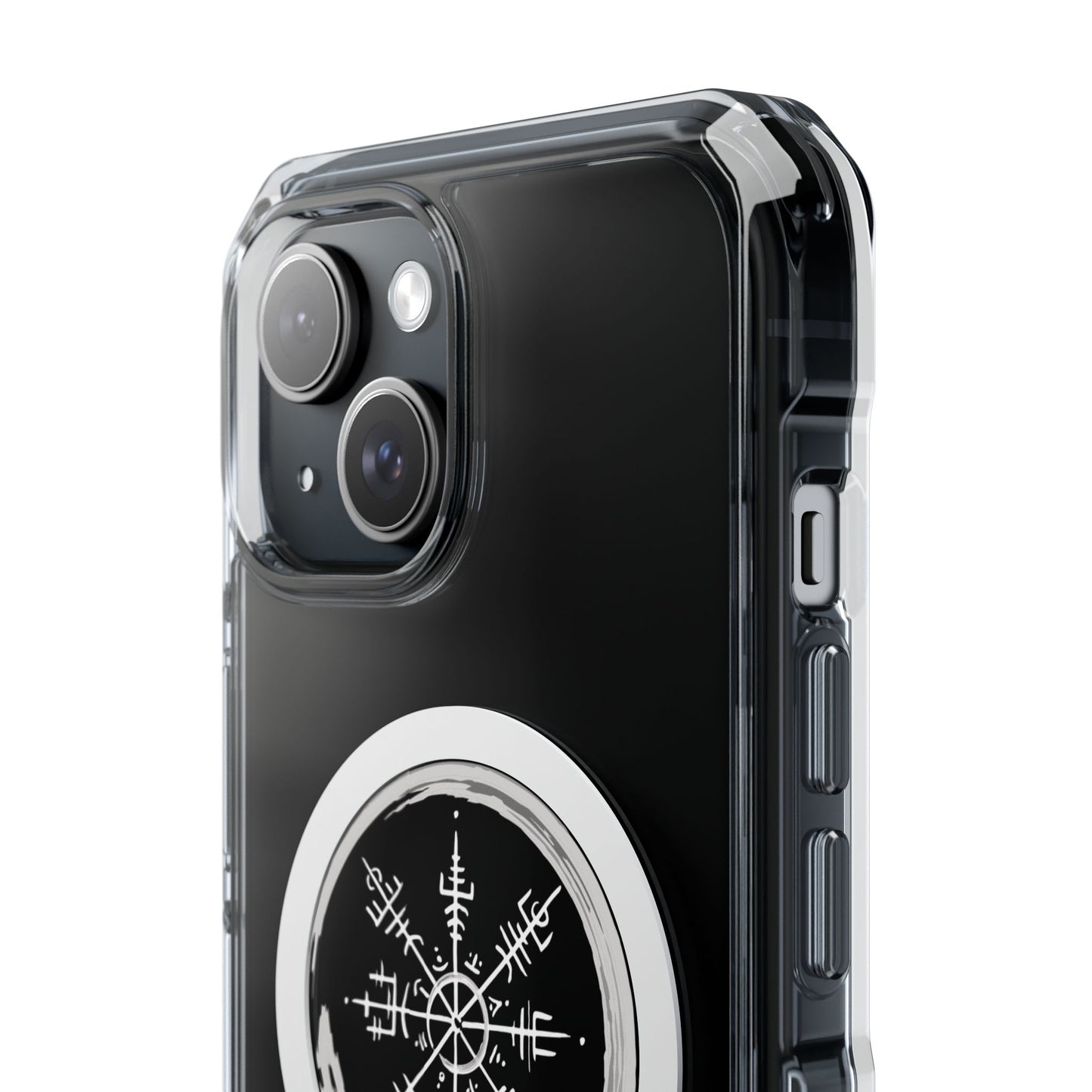 Viking Collection - Clear Magnetic Phone Case with Vegvisir Compass Design — Protective iPhone Case