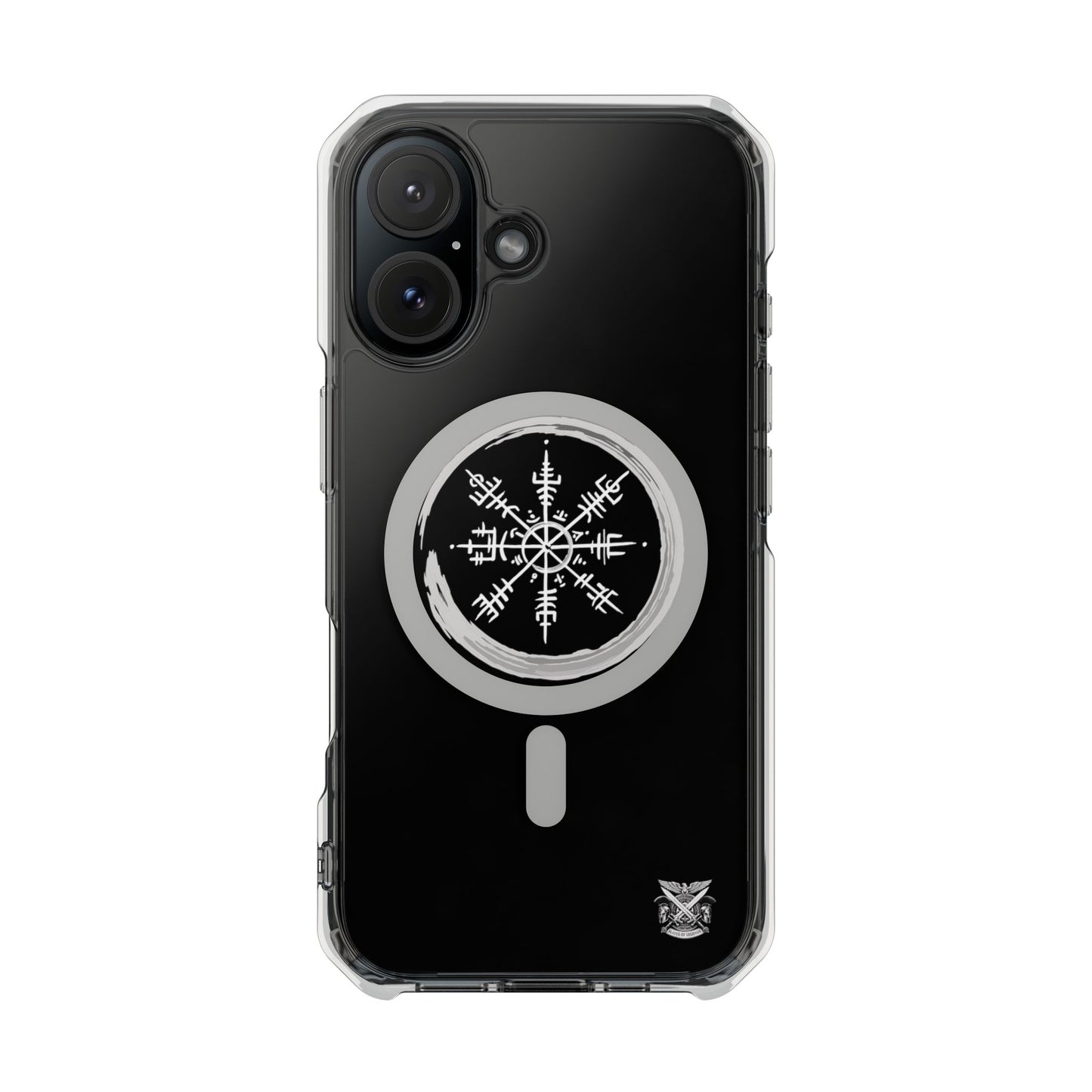 Viking Collection - Clear Magnetic Phone Case with Vegvisir Compass Design — Protective iPhone Case