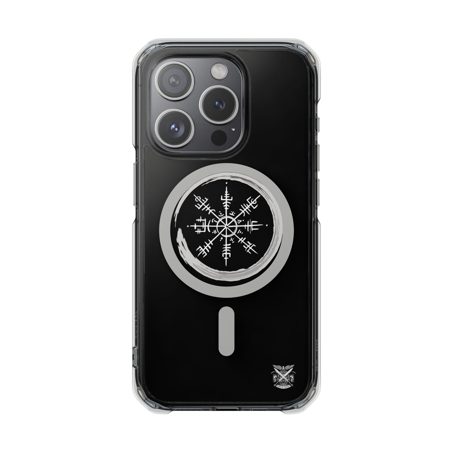 Viking Collection - Clear Magnetic Phone Case with Vegvisir Compass Design — Protective iPhone Case
