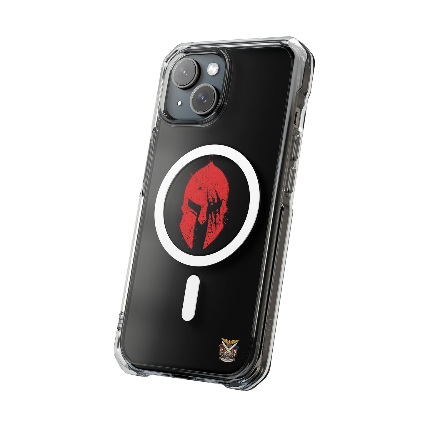 Spartan Collection - Clear Magnetic Phone Case — Red Spartan Helmet Design