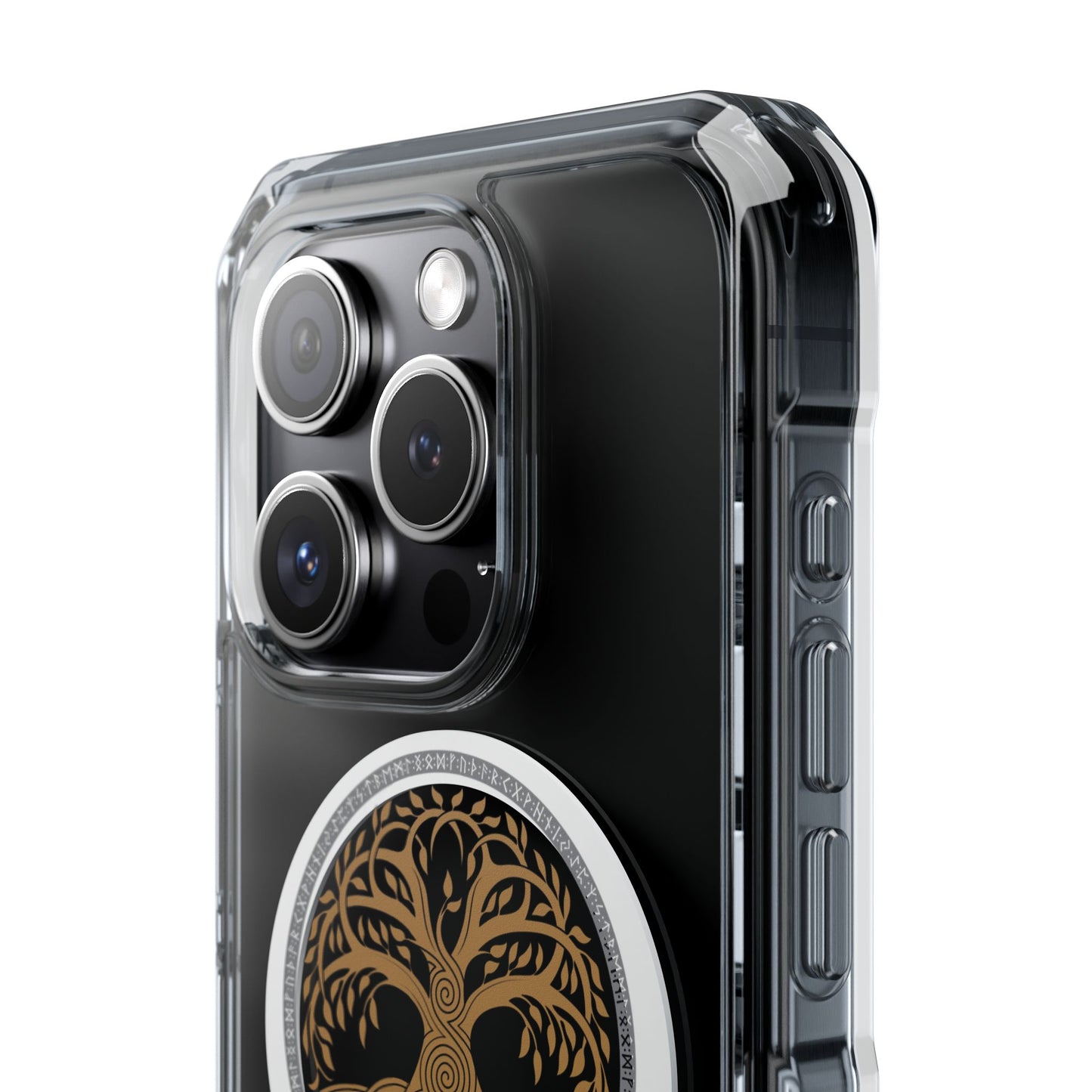 Viking Collection - Clear Magnetic Phone Case with Celtic Tree of Life Ring — MagSafe Compatible