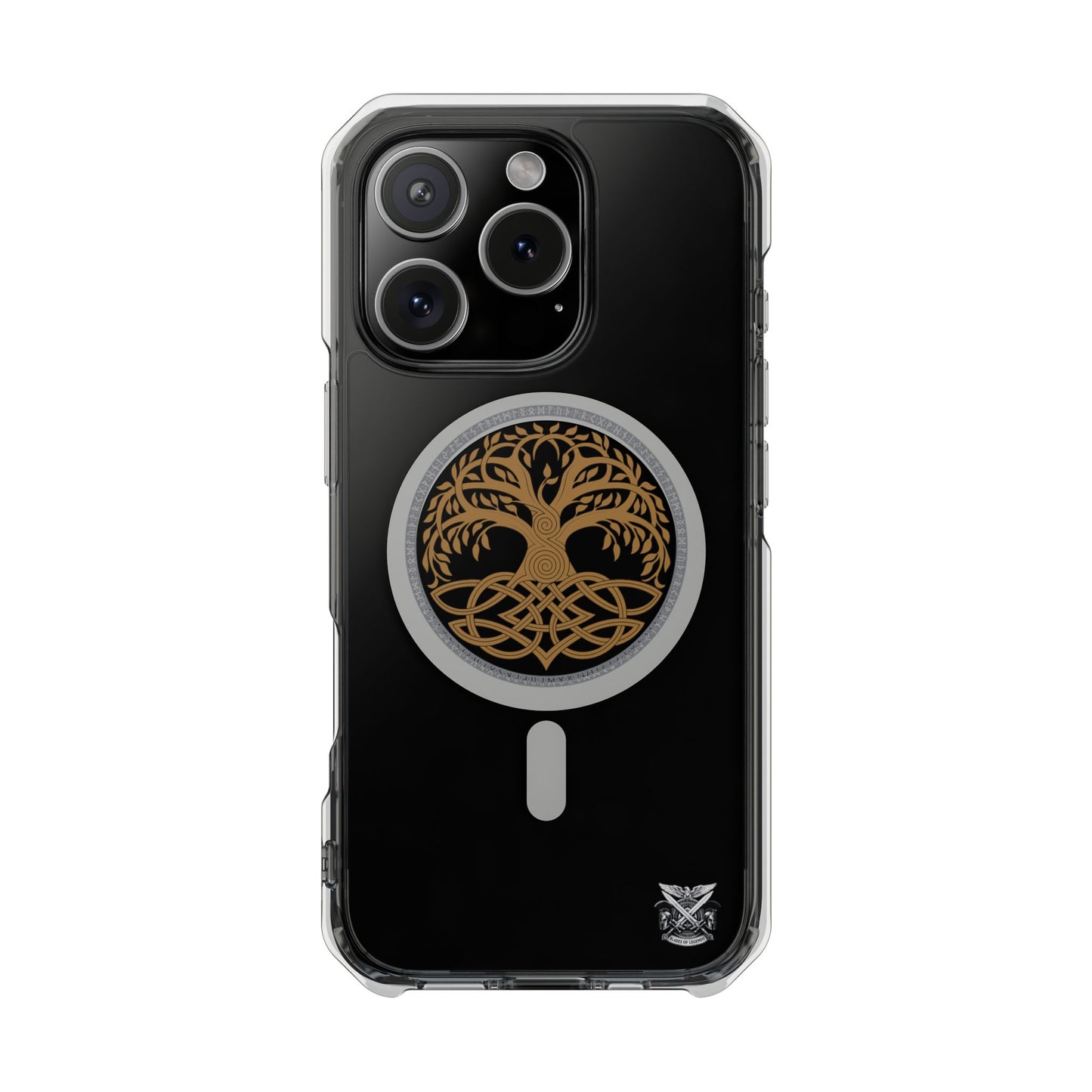 Viking Collection - Clear Magnetic Phone Case with Celtic Tree of Life Ring — MagSafe Compatible