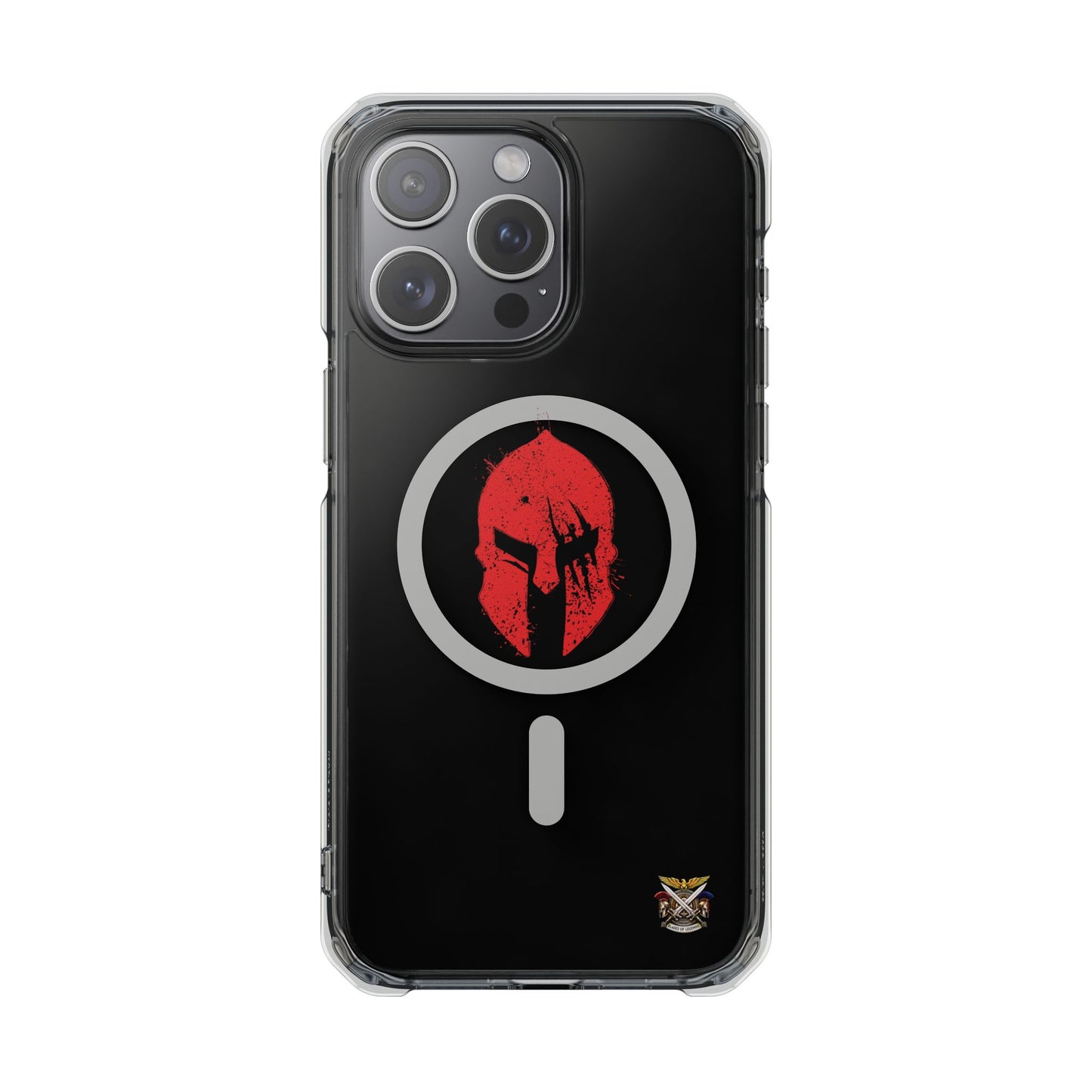 Spartan Collection - Clear Magnetic Phone Case — Red Spartan Helmet Design