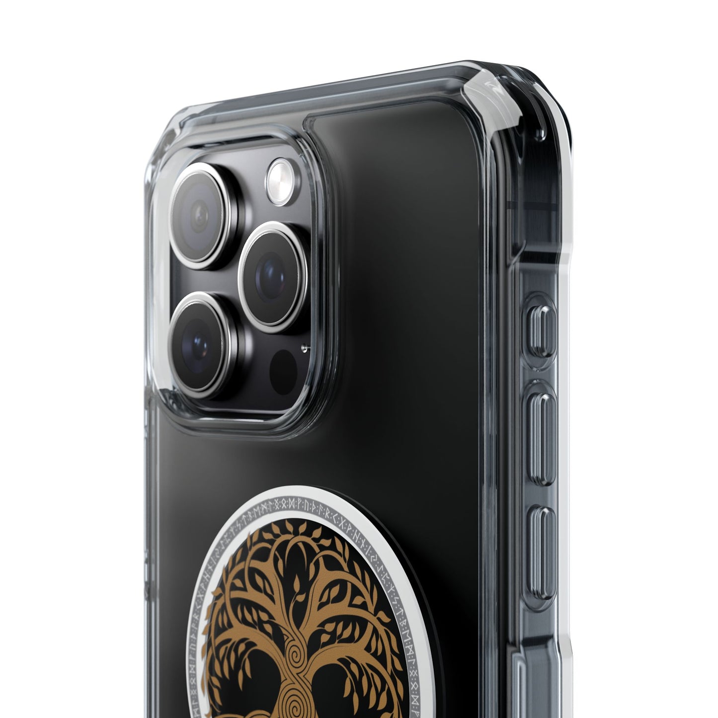 Viking Collection - Clear Magnetic Phone Case with Celtic Tree of Life Ring — MagSafe Compatible