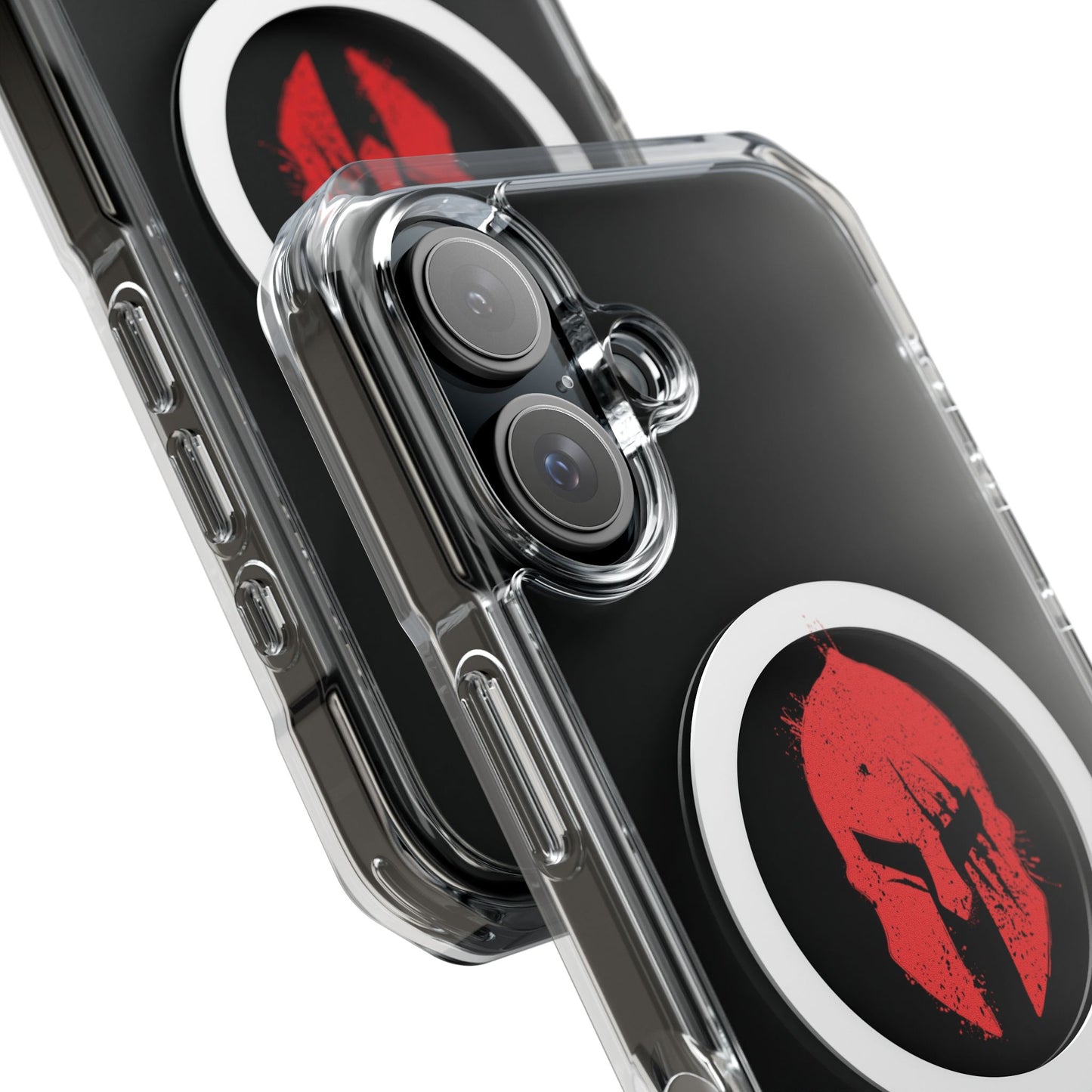 Spartan Collection - Clear Magnetic Phone Case — Red Spartan Helmet Design