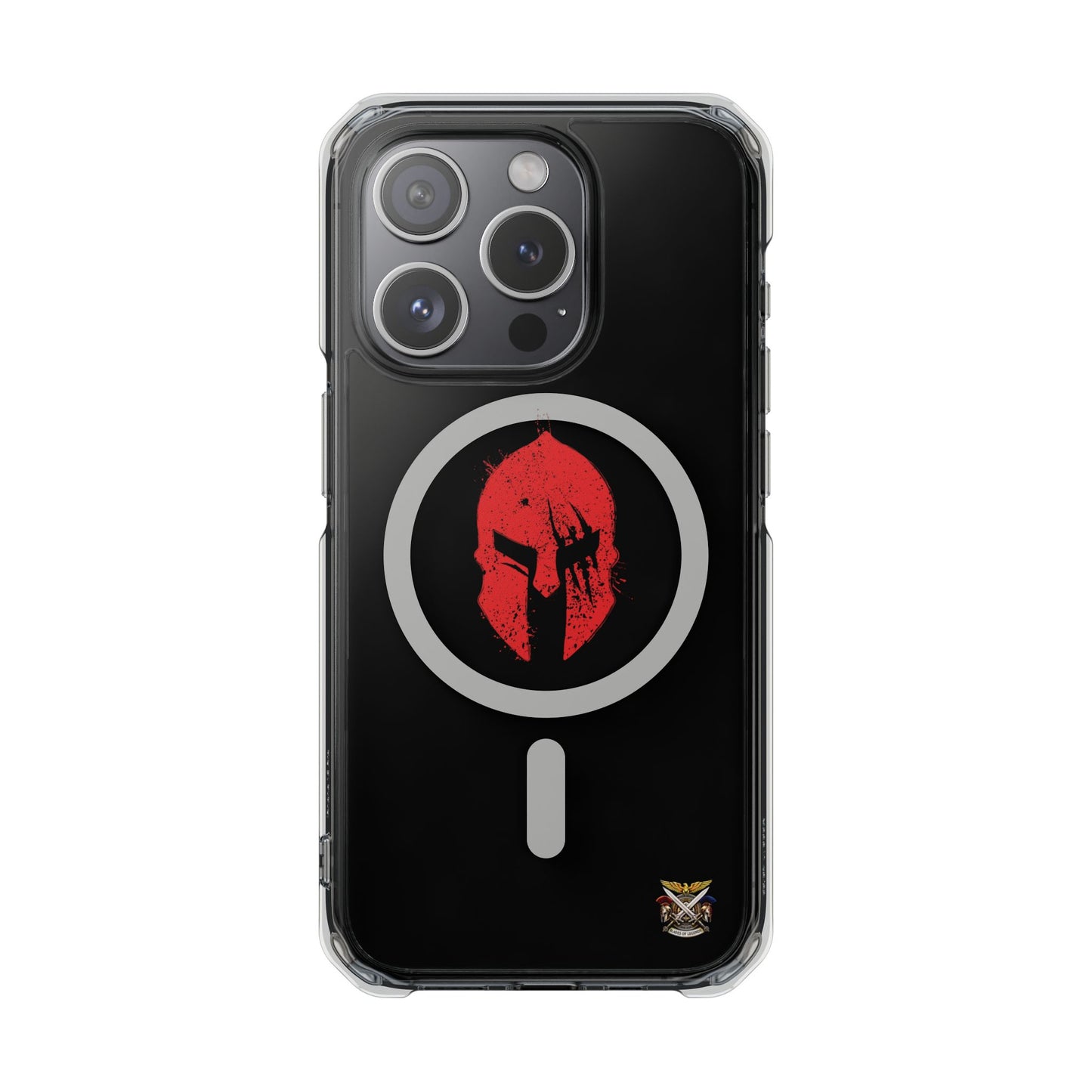Spartan Collection - Clear Magnetic Phone Case — Red Spartan Helmet Design