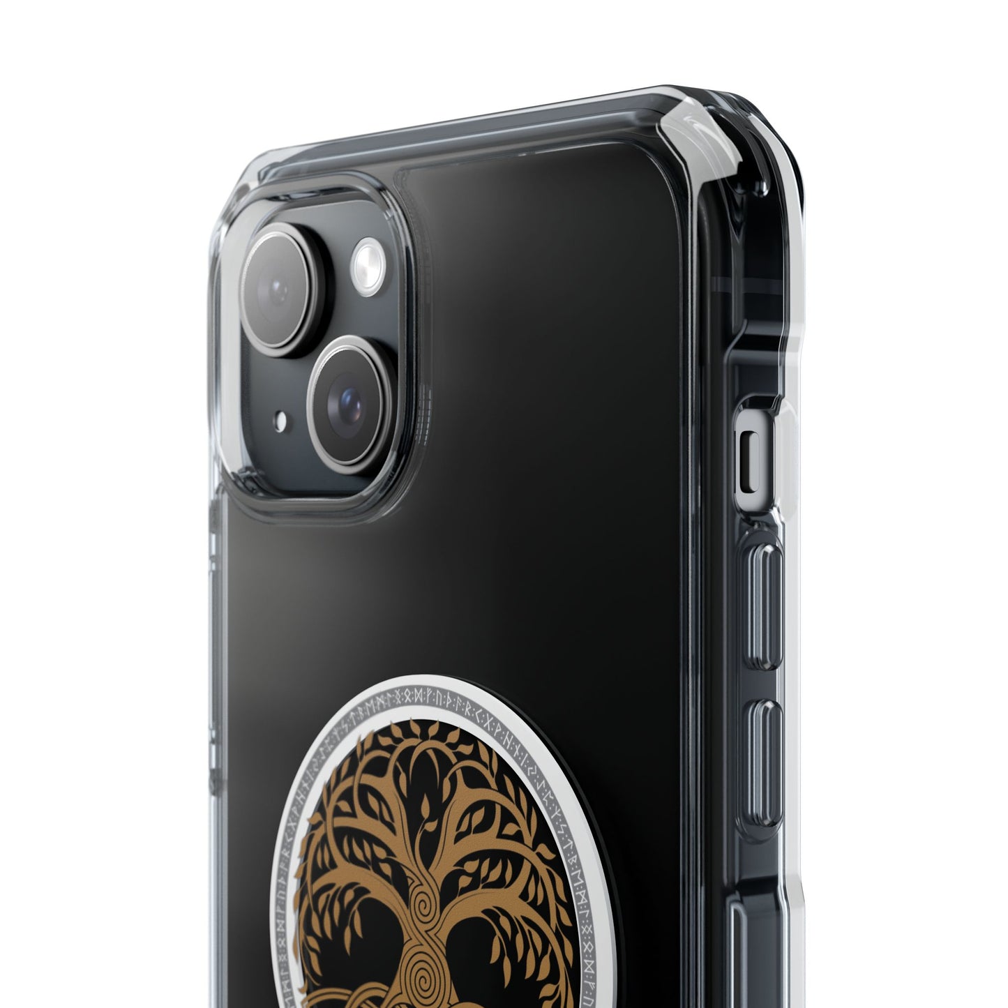 Viking Collection - Clear Magnetic Phone Case with Celtic Tree of Life Ring — MagSafe Compatible