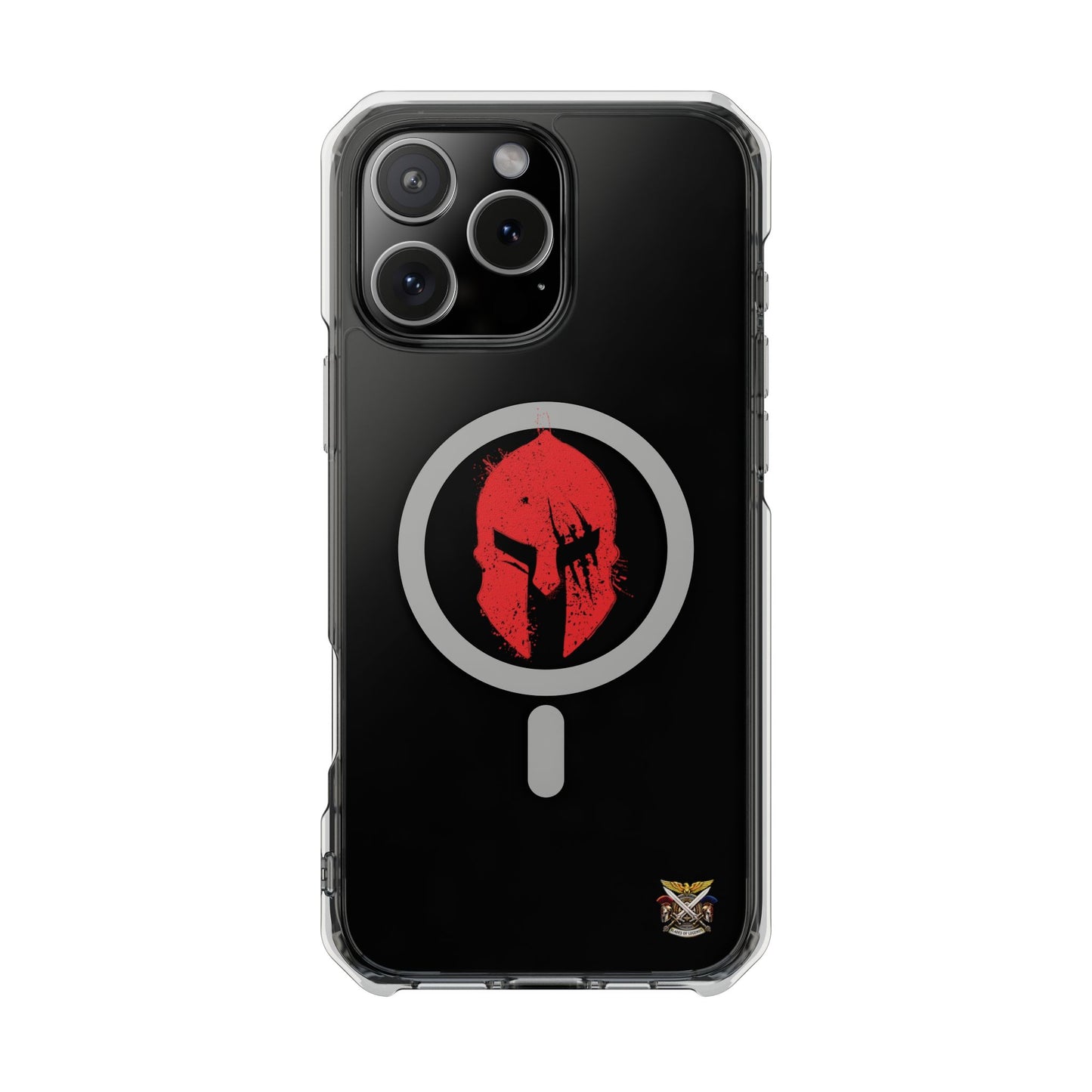 Spartan Collection - Clear Magnetic Phone Case — Red Spartan Helmet Design
