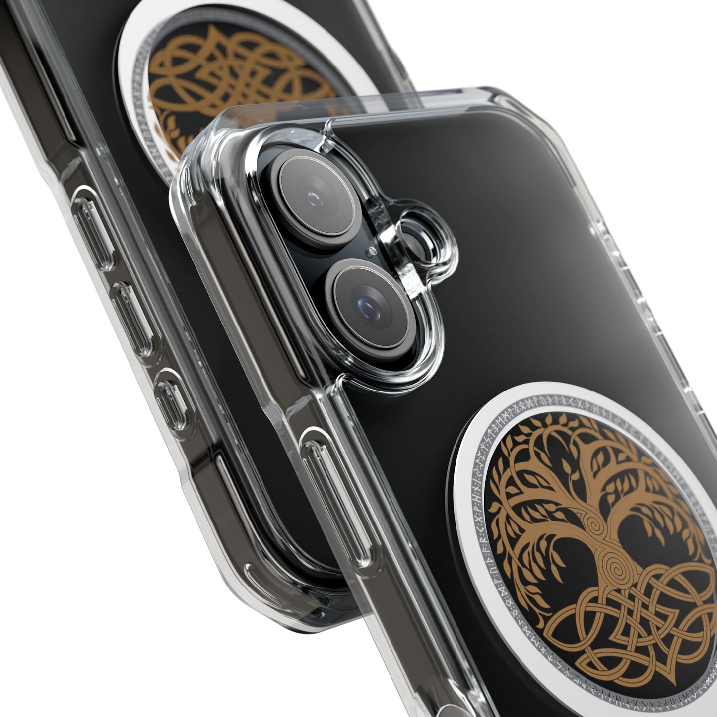Viking Collection - Clear Magnetic Phone Case with Celtic Tree of Life Ring — MagSafe Compatible
