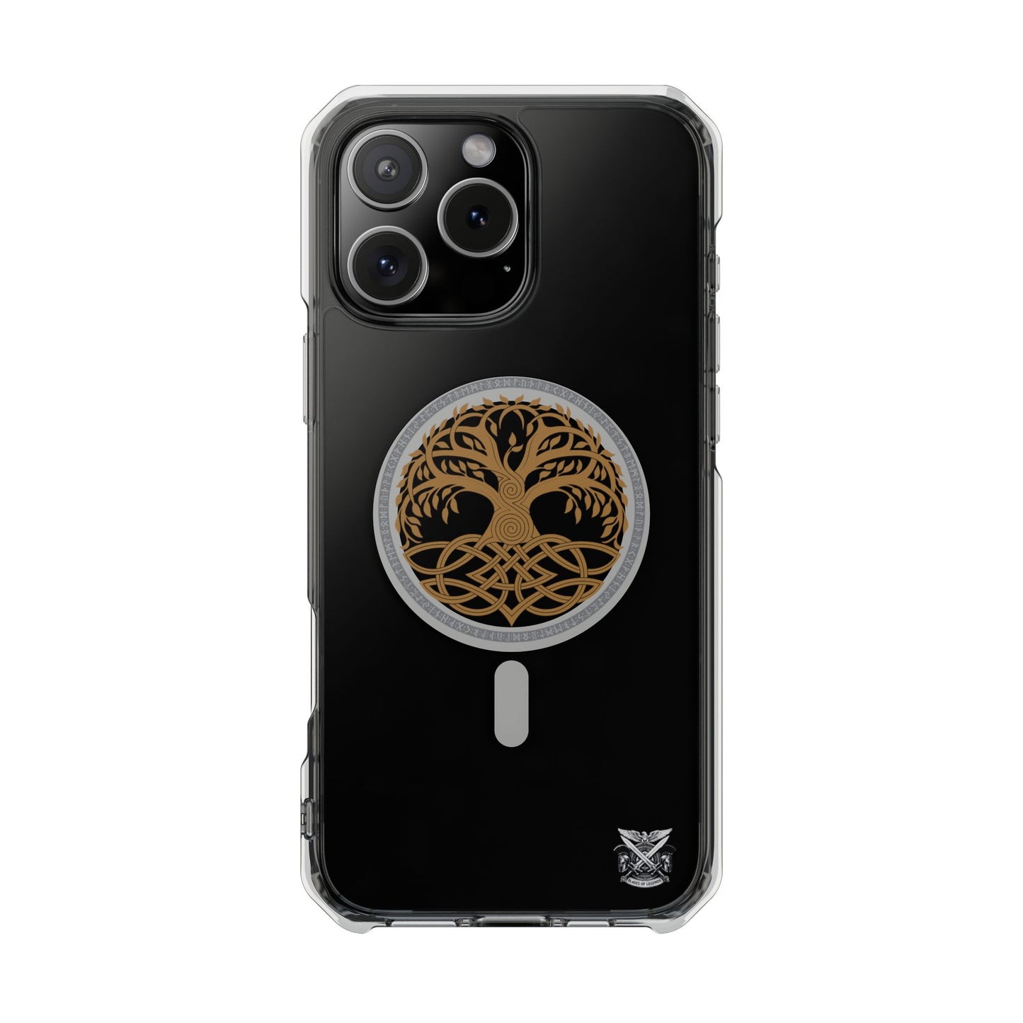 Viking Collection - Clear Magnetic Phone Case with Celtic Tree of Life Ring — MagSafe Compatible