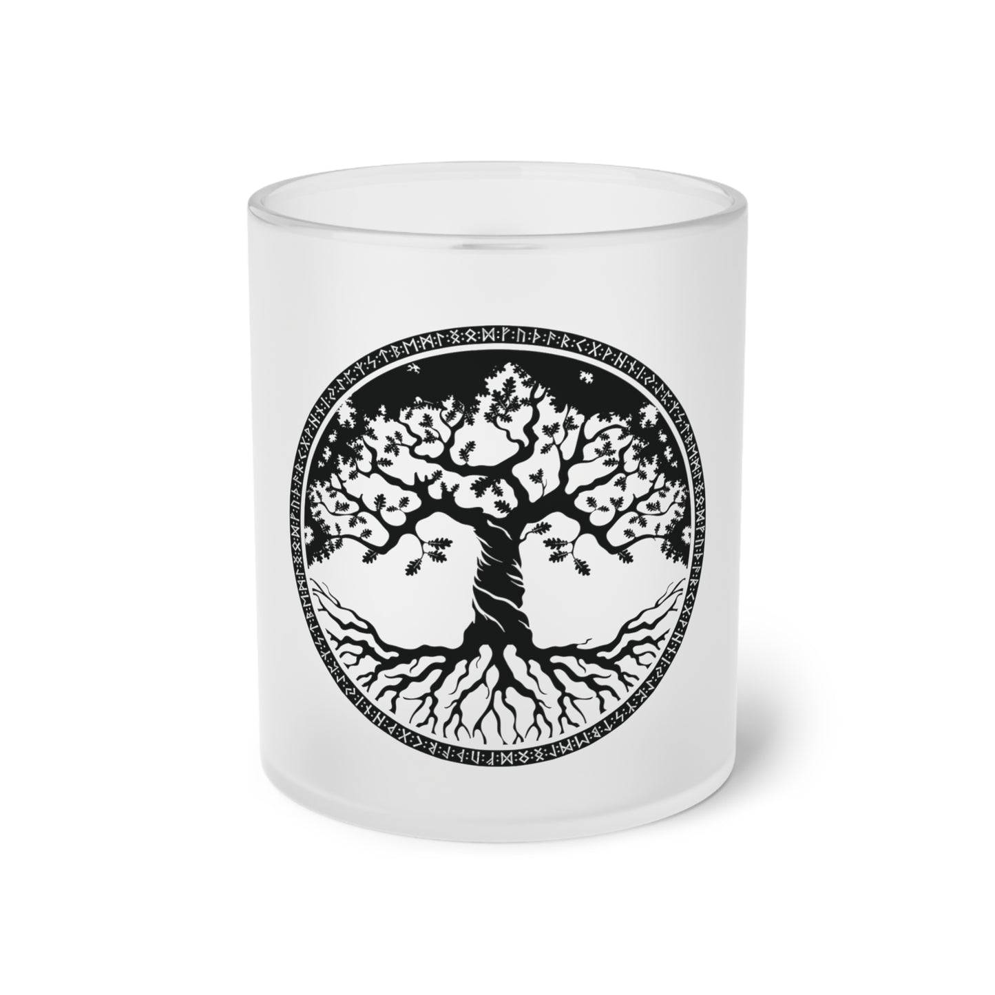 Viking Collection - Frosted Glass Mug with Tree of Life Design