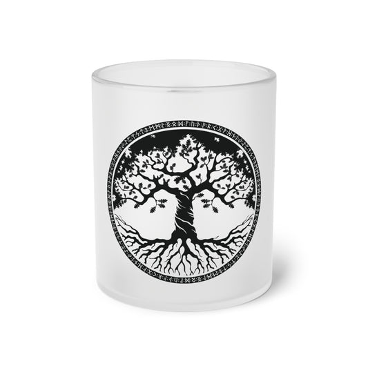 Viking Collection - Frosted Glass Mug with Tree of Life Design