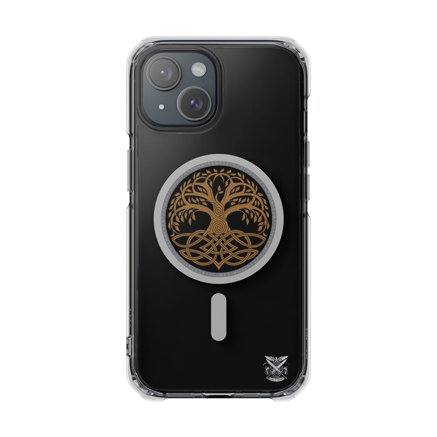 Viking Collection - Clear Magnetic Phone Case with Celtic Tree of Life Ring — MagSafe Compatible