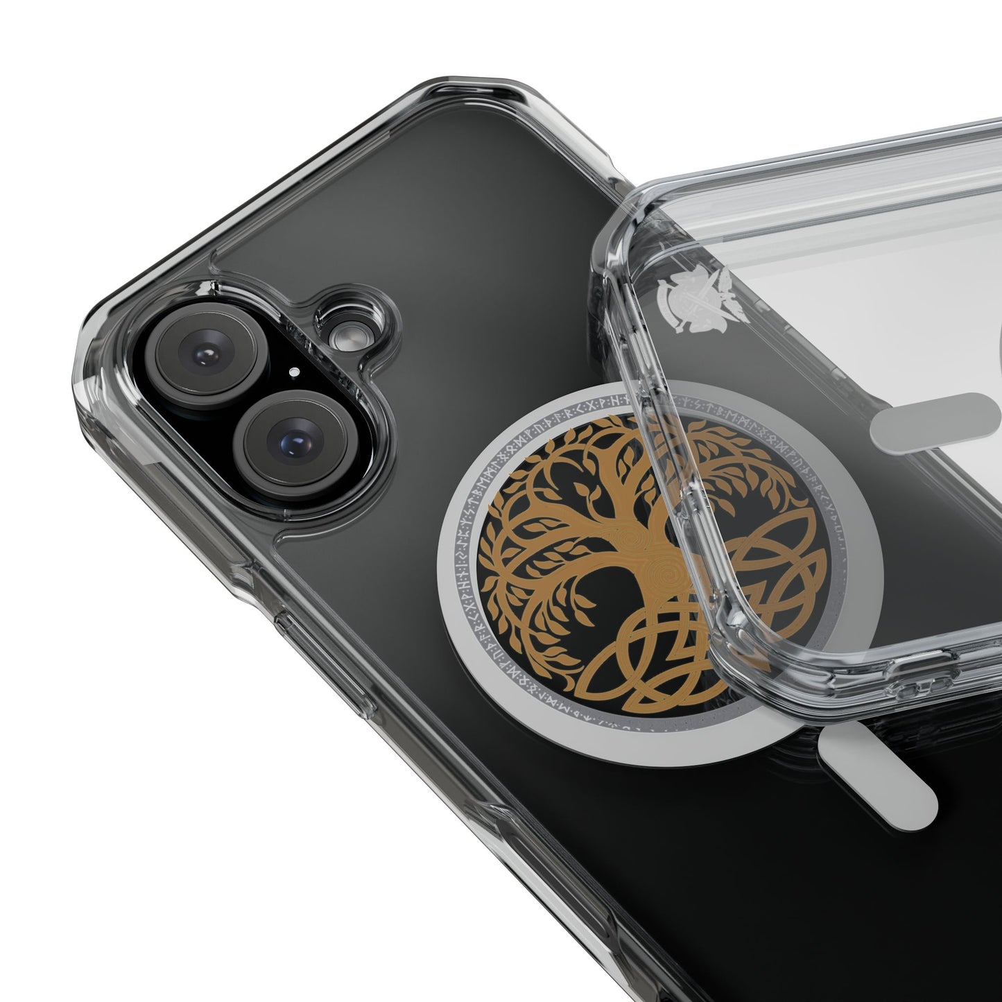 Viking Collection - Clear Magnetic Phone Case with Celtic Tree of Life Ring — MagSafe Compatible
