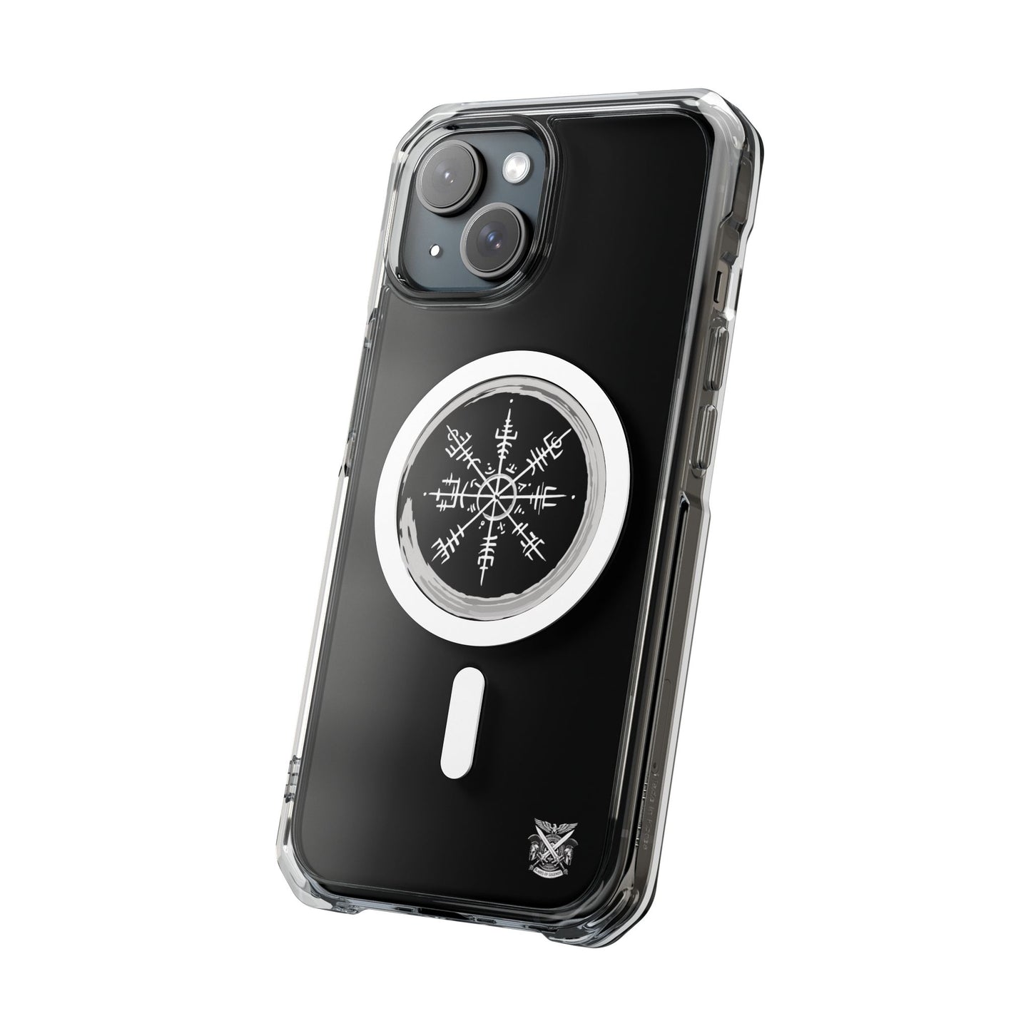 Viking Collection - Clear Magnetic Phone Case with Vegvisir Compass Design — Protective iPhone Case
