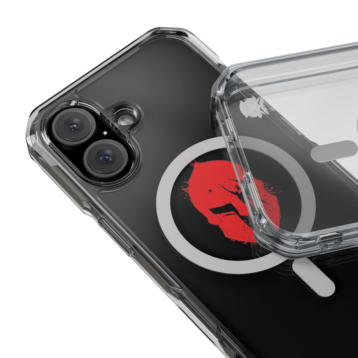 Spartan Collection - Clear Magnetic Phone Case — Red Spartan Helmet Design