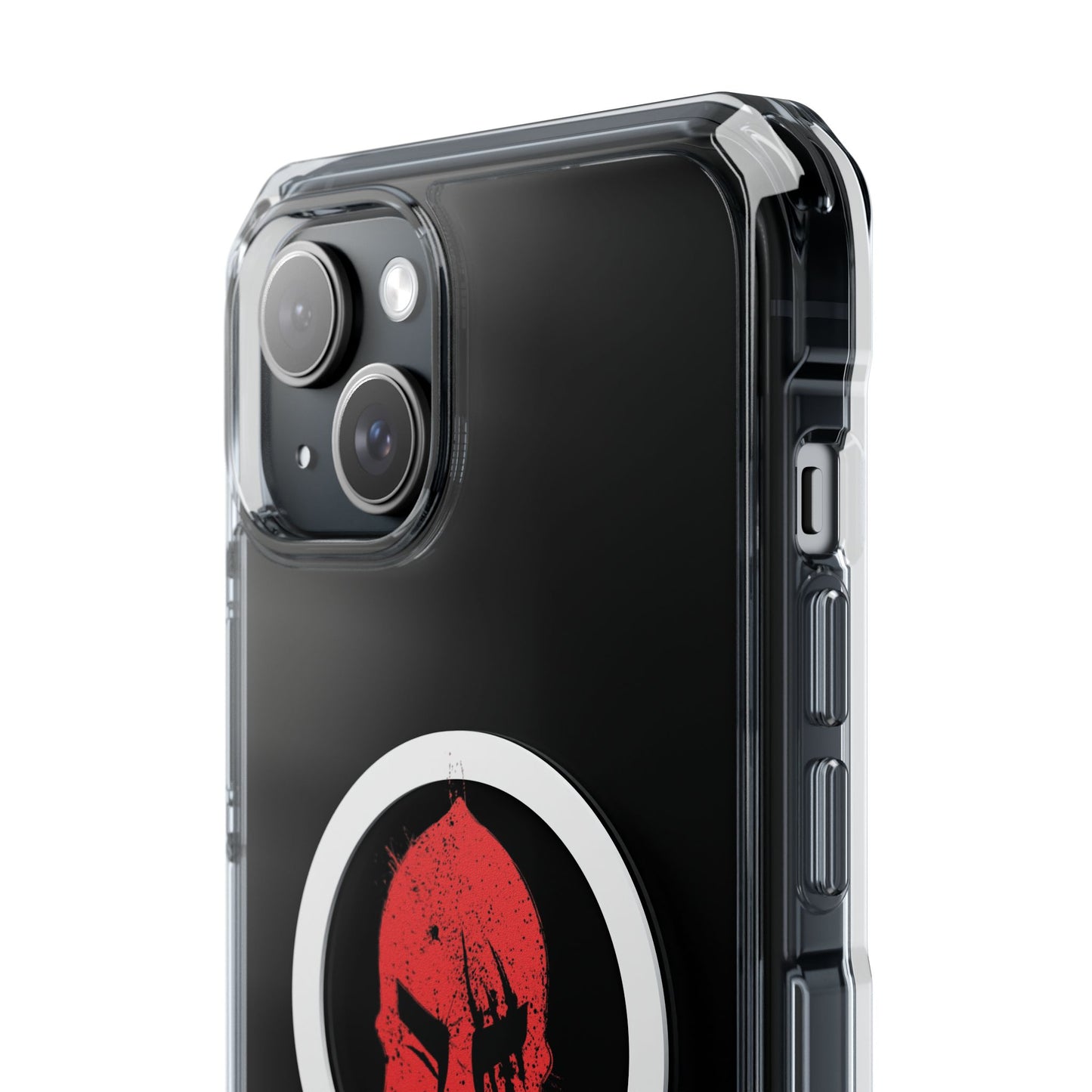 Spartan Collection - Clear Magnetic Phone Case — Red Spartan Helmet Design