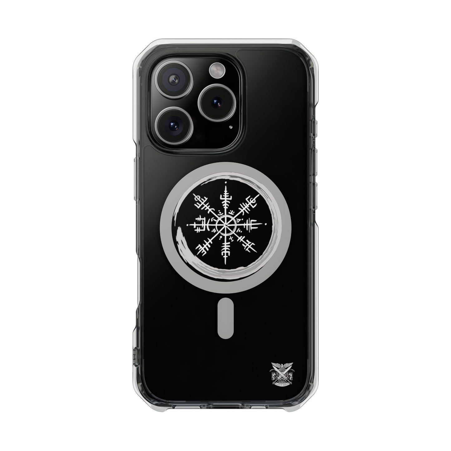 Viking Collection - Clear Magnetic Phone Case with Vegvisir Compass Design — Protective iPhone Case