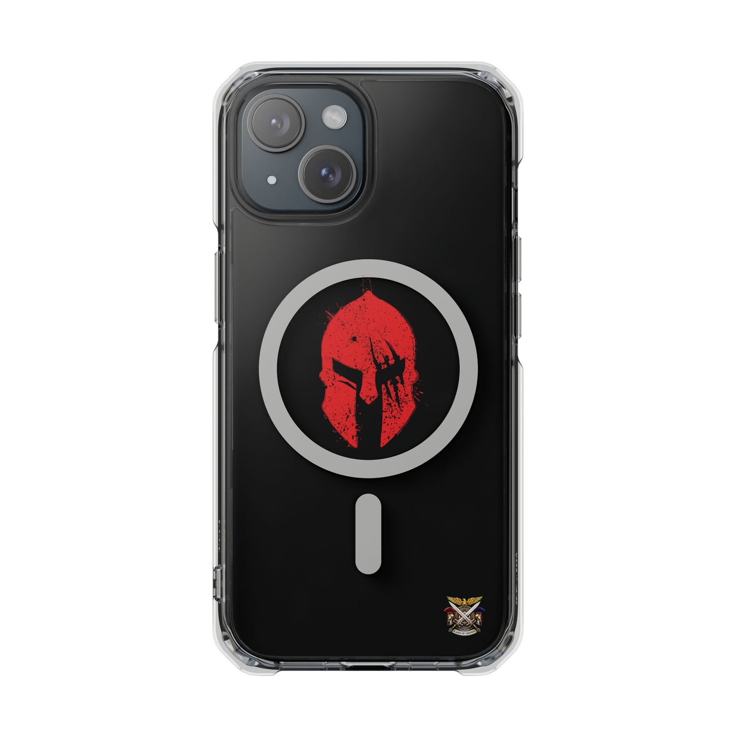 Spartan Collection - Clear Magnetic Phone Case — Red Spartan Helmet Design