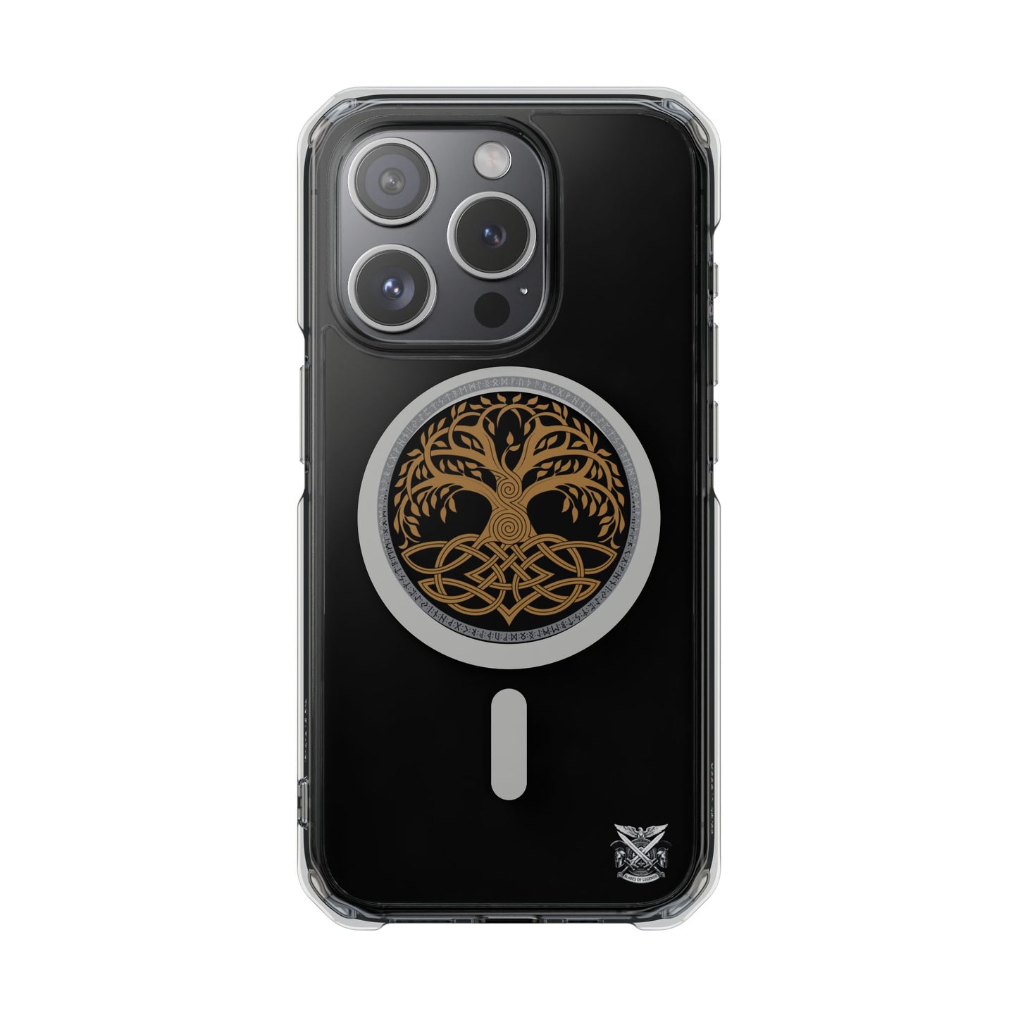 Viking Collection - Clear Magnetic Phone Case with Celtic Tree of Life Ring — MagSafe Compatible