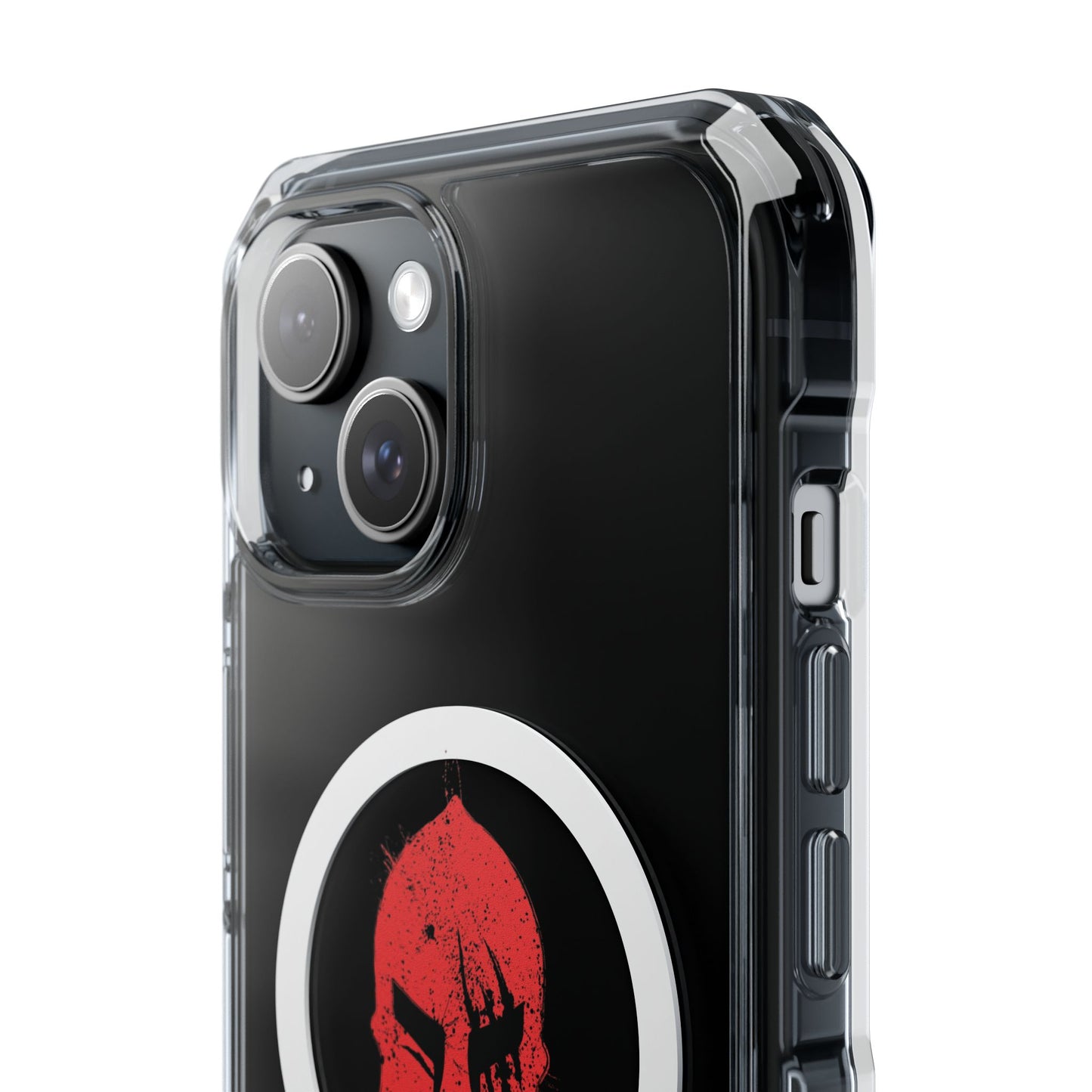Spartan Collection - Clear Magnetic Phone Case — Red Spartan Helmet Design