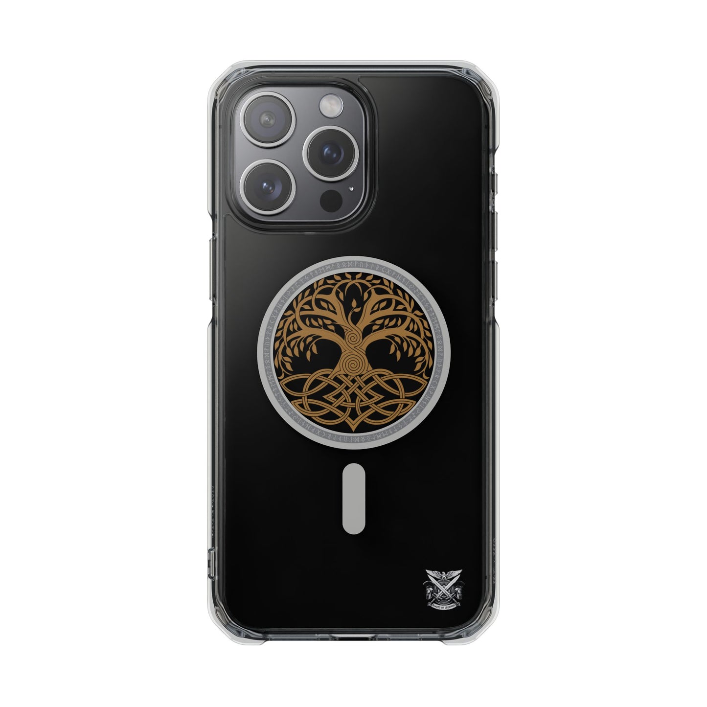 Viking Collection - Clear Magnetic Phone Case with Celtic Tree of Life Ring — MagSafe Compatible