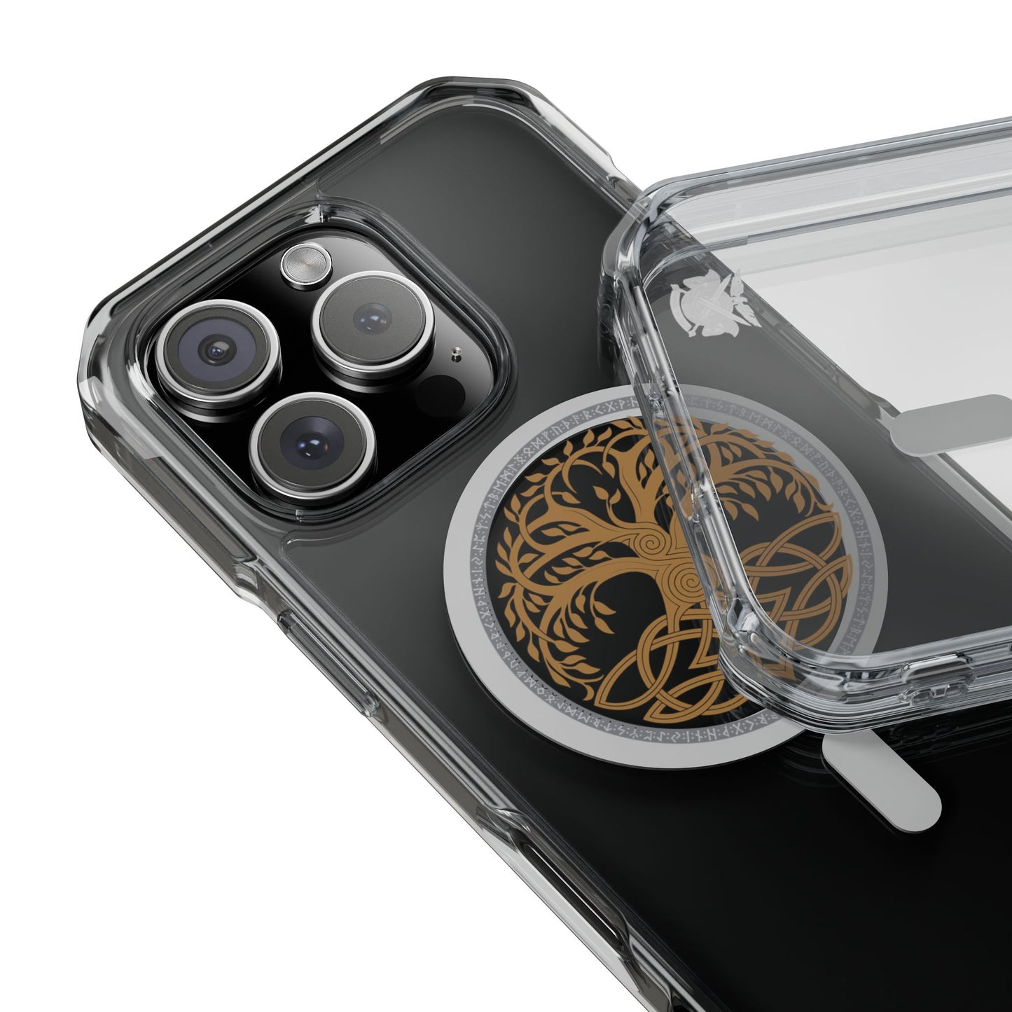 Viking Collection - Clear Magnetic Phone Case with Celtic Tree of Life Ring — MagSafe Compatible