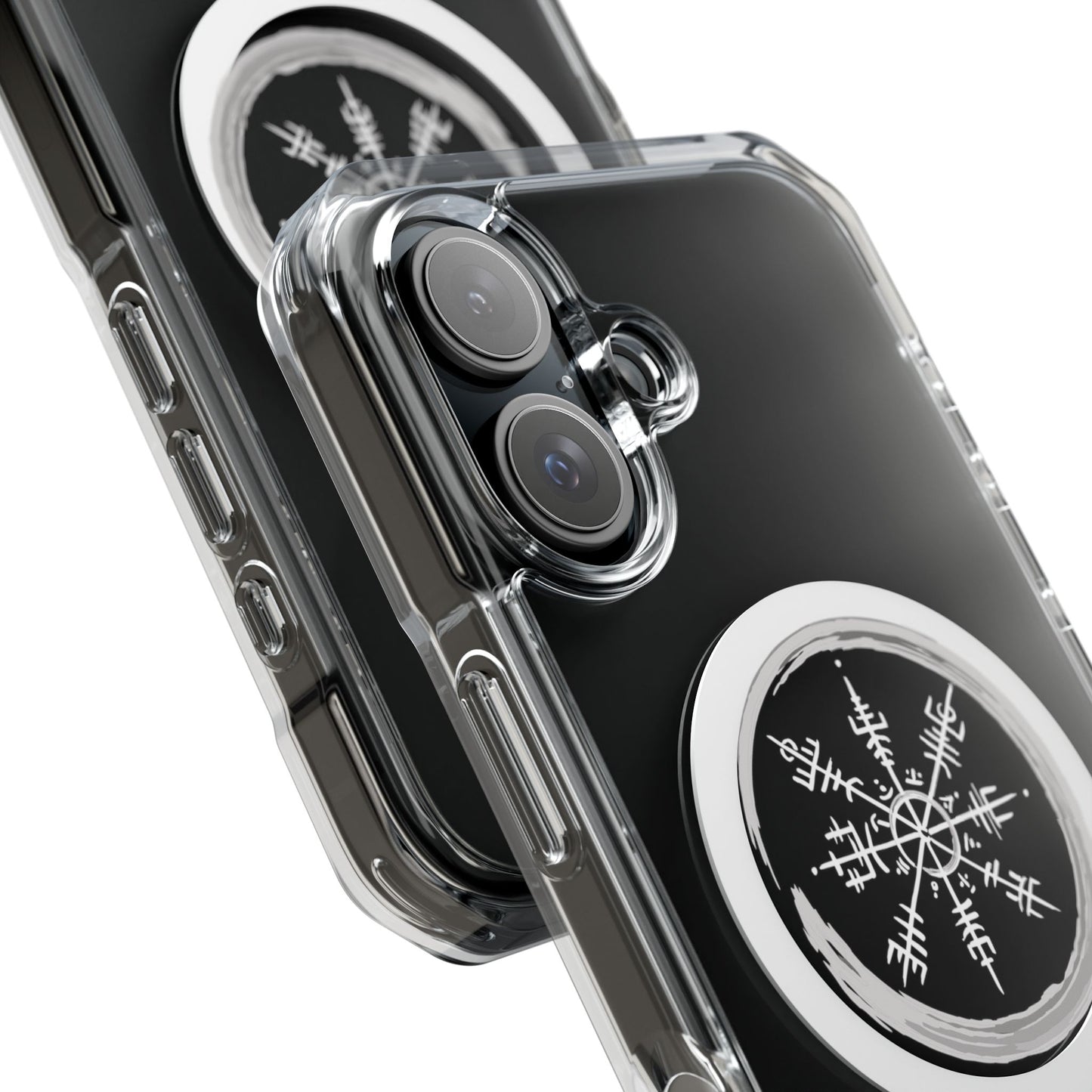 Viking Collection - Clear Magnetic Phone Case with Vegvisir Compass Design — Protective iPhone Case
