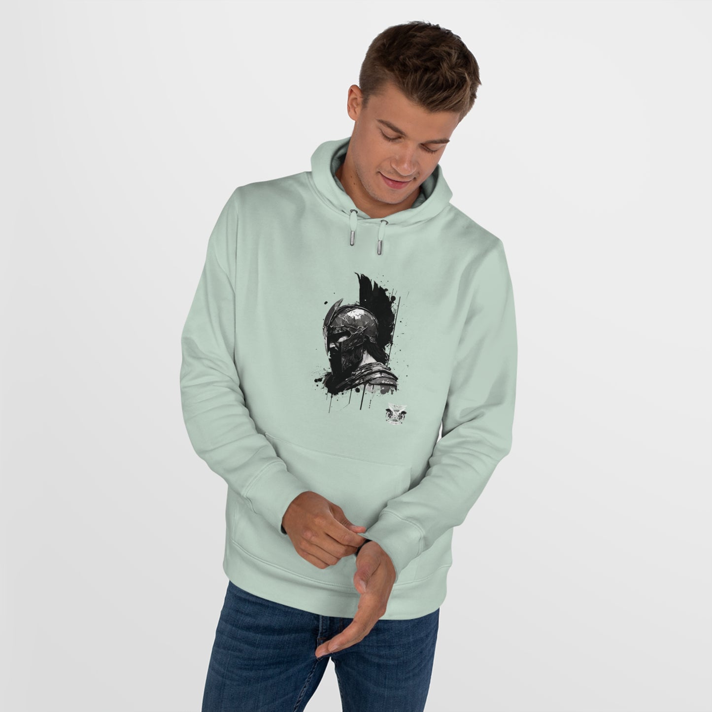 Spartan Collection Hoodie — Grunge Warrior Helmet Graphic Sweatshirt