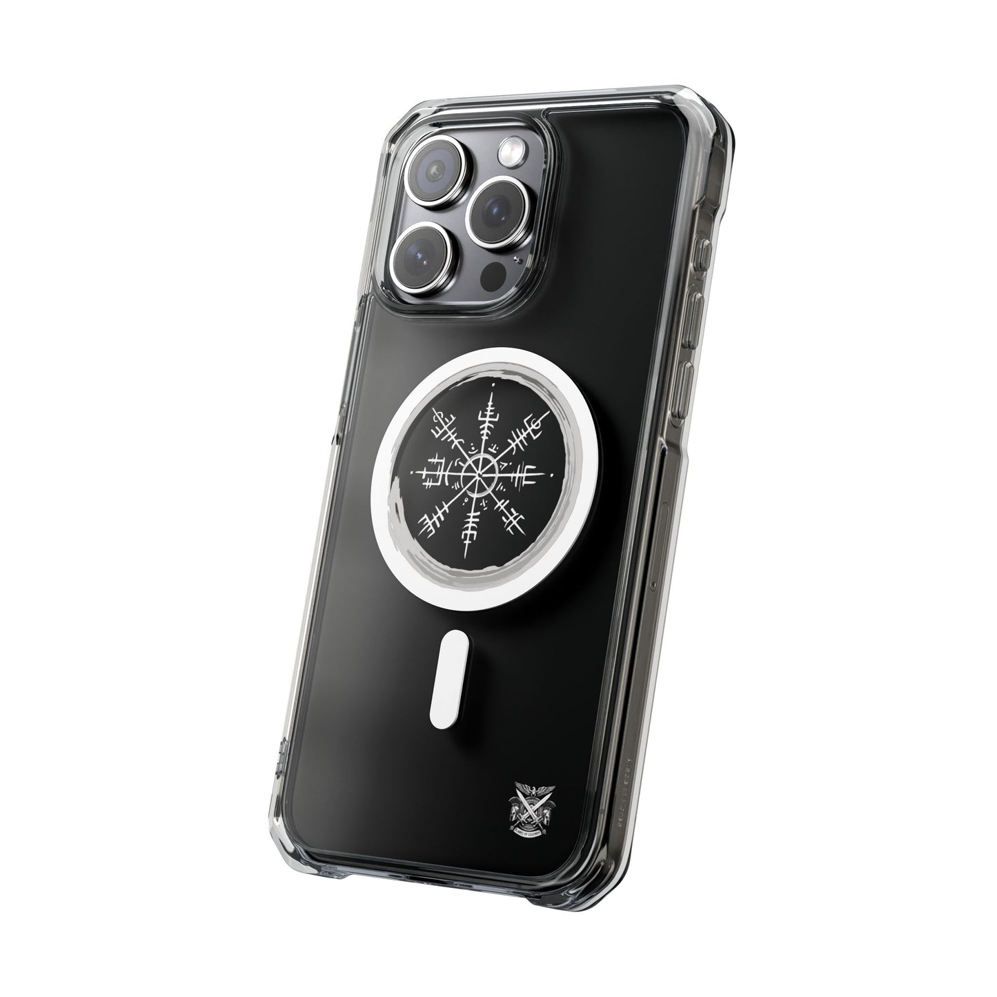 Viking Collection - Clear Magnetic Phone Case with Vegvisir Compass Design — Protective iPhone Case