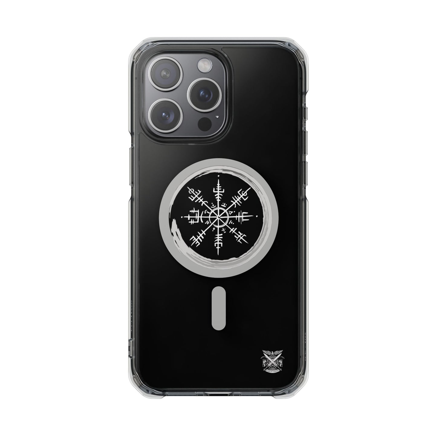 Viking Collection - Clear Magnetic Phone Case with Vegvisir Compass Design — Protective iPhone Case