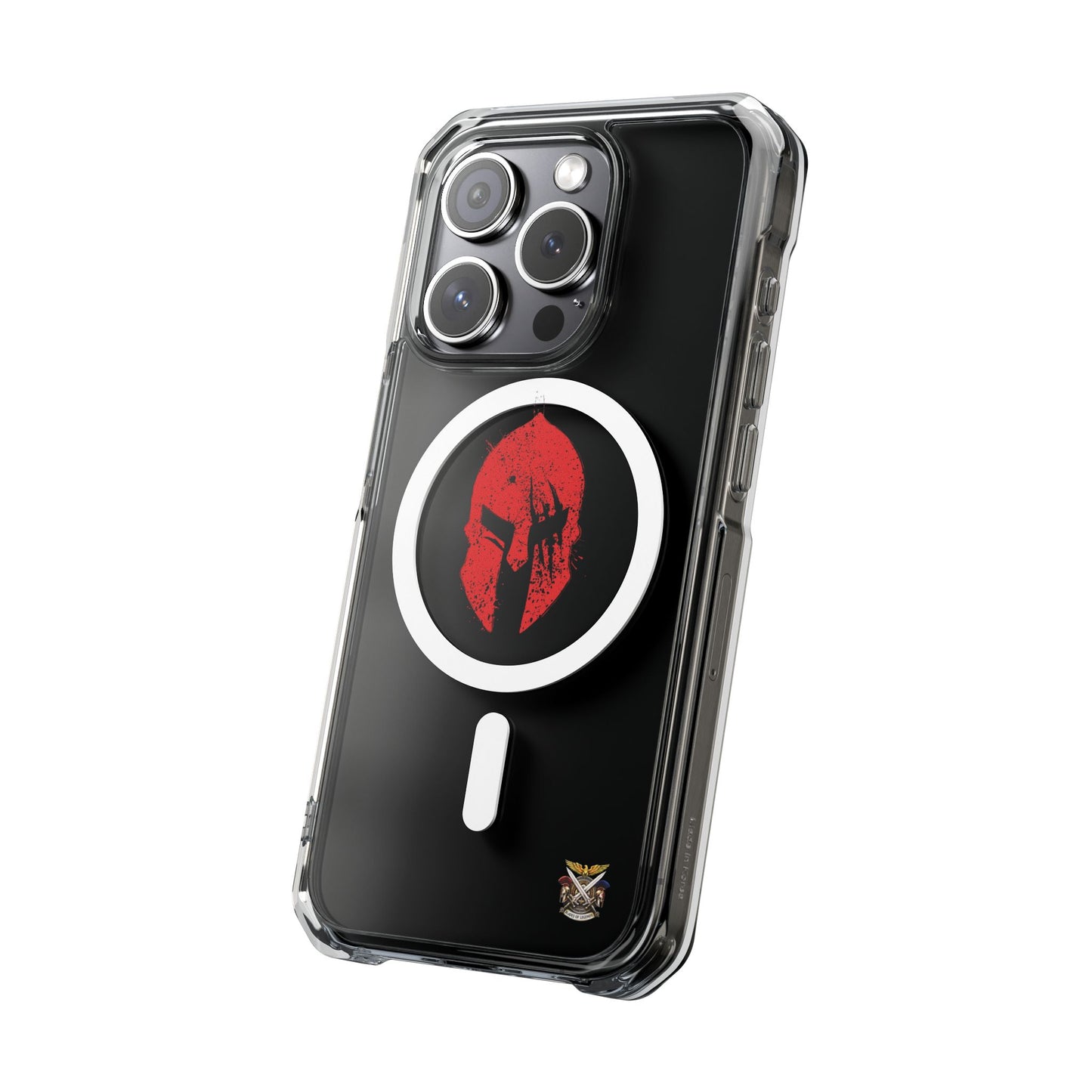 Spartan Collection - Clear Magnetic Phone Case — Red Spartan Helmet Design
