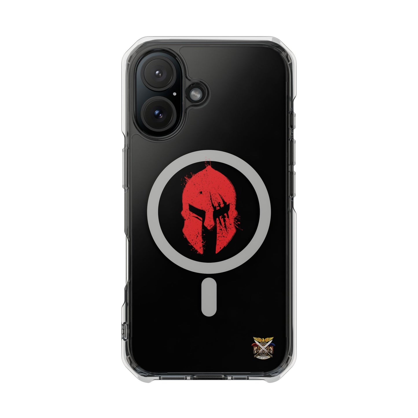 Spartan Collection - Clear Magnetic Phone Case — Red Spartan Helmet Design