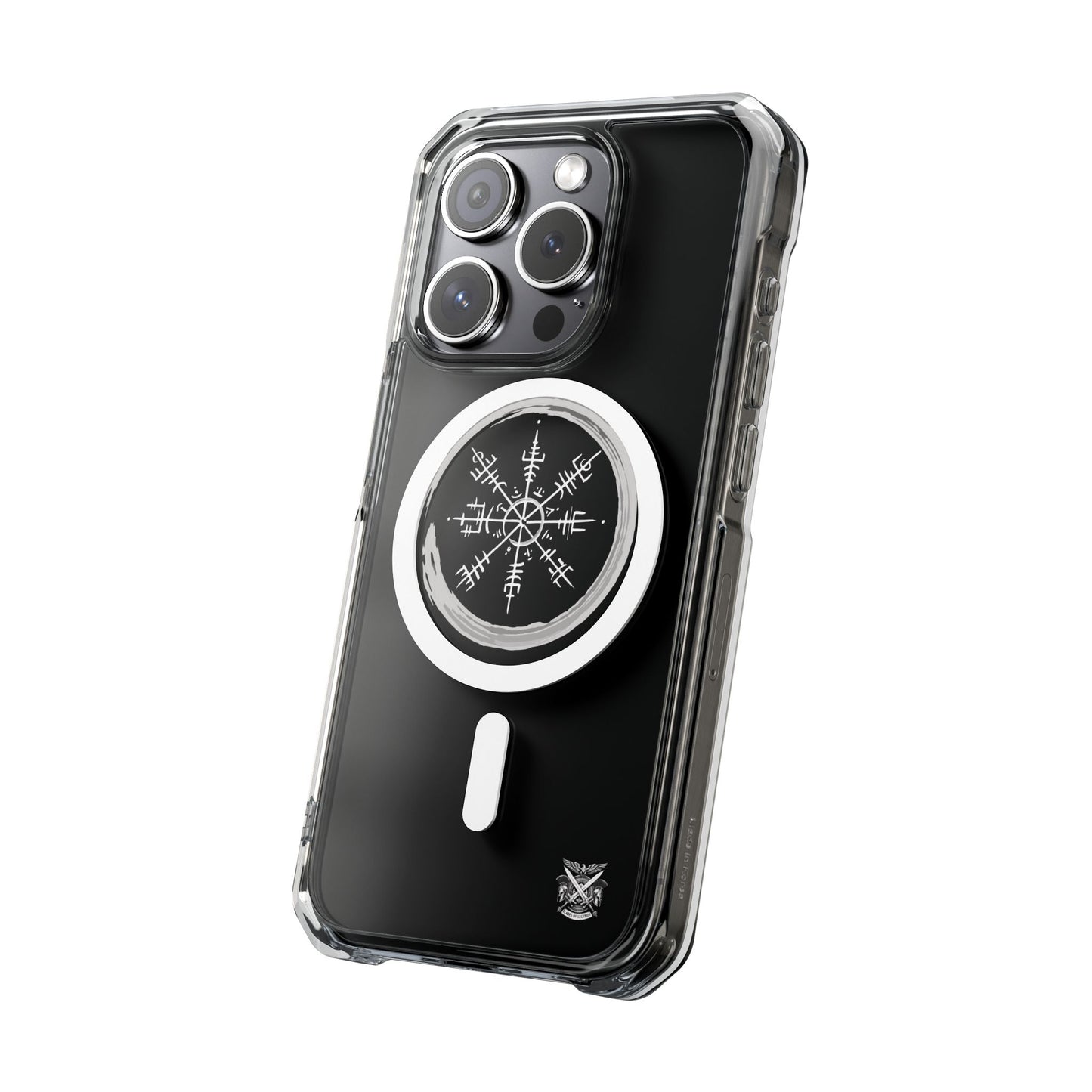 Viking Collection - Clear Magnetic Phone Case with Vegvisir Compass Design — Protective iPhone Case