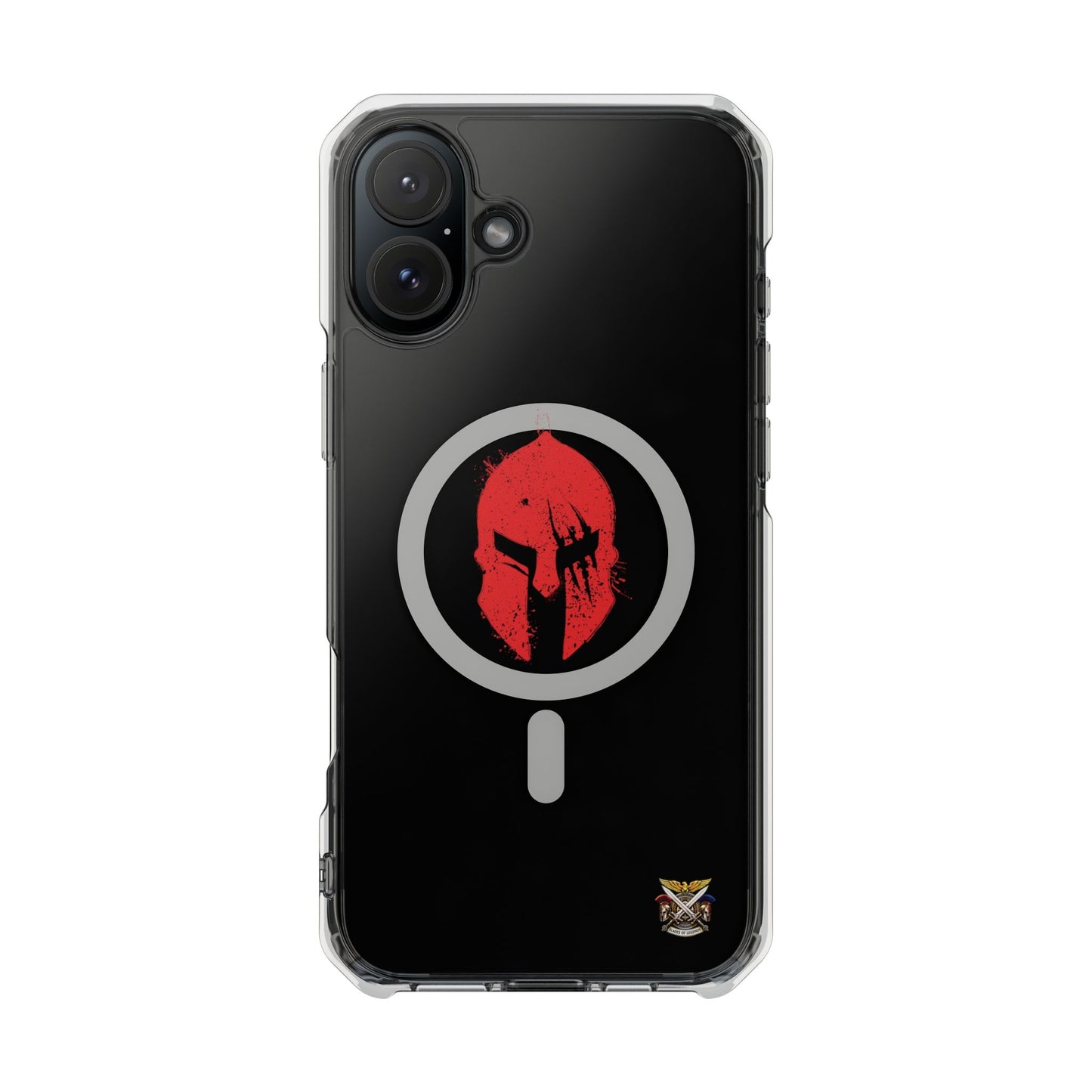 Spartan Collection - Clear Magnetic Phone Case — Red Spartan Helmet Design