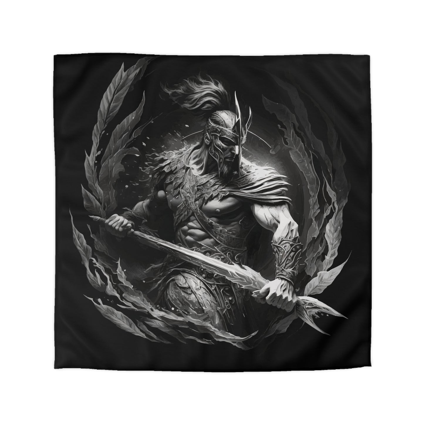 Warrior-Themed Microfiber Duvet Cover