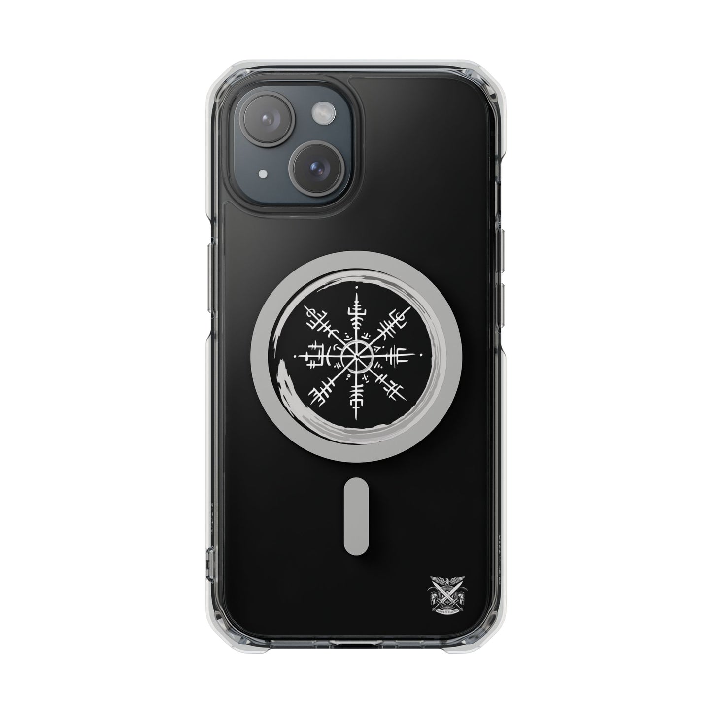 Viking Collection - Clear Magnetic Phone Case with Vegvisir Compass Design — Protective iPhone Case