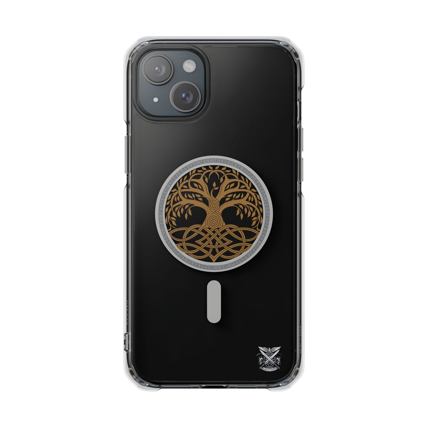 Viking Collection - Clear Magnetic Phone Case with Celtic Tree of Life Ring — MagSafe Compatible