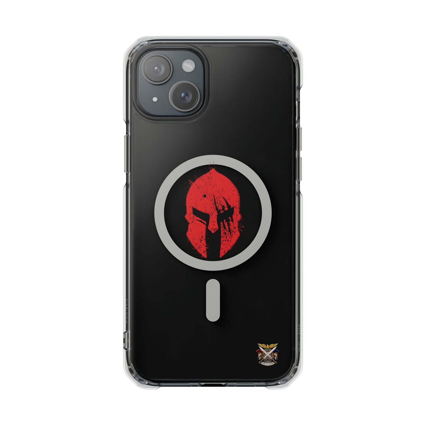 Spartan Collection - Clear Magnetic Phone Case — Red Spartan Helmet Design