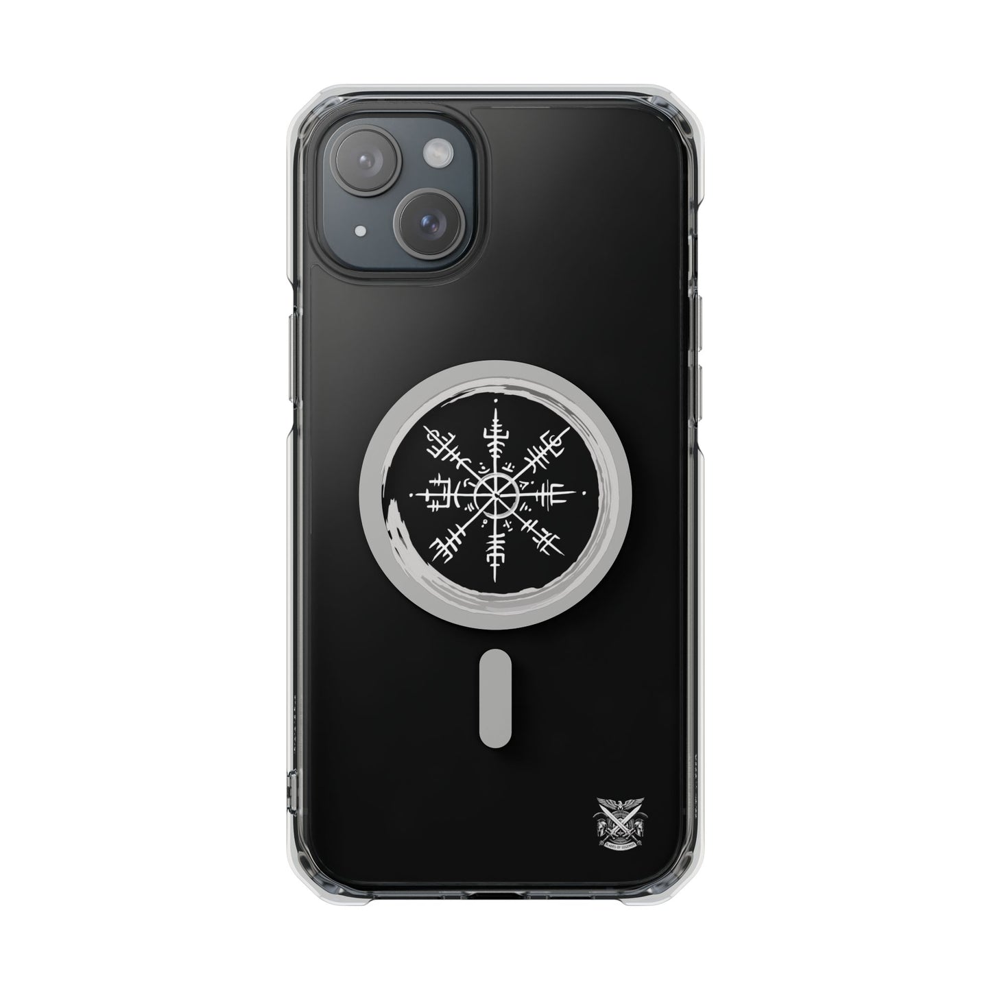 Viking Collection - Clear Magnetic Phone Case with Vegvisir Compass Design — Protective iPhone Case