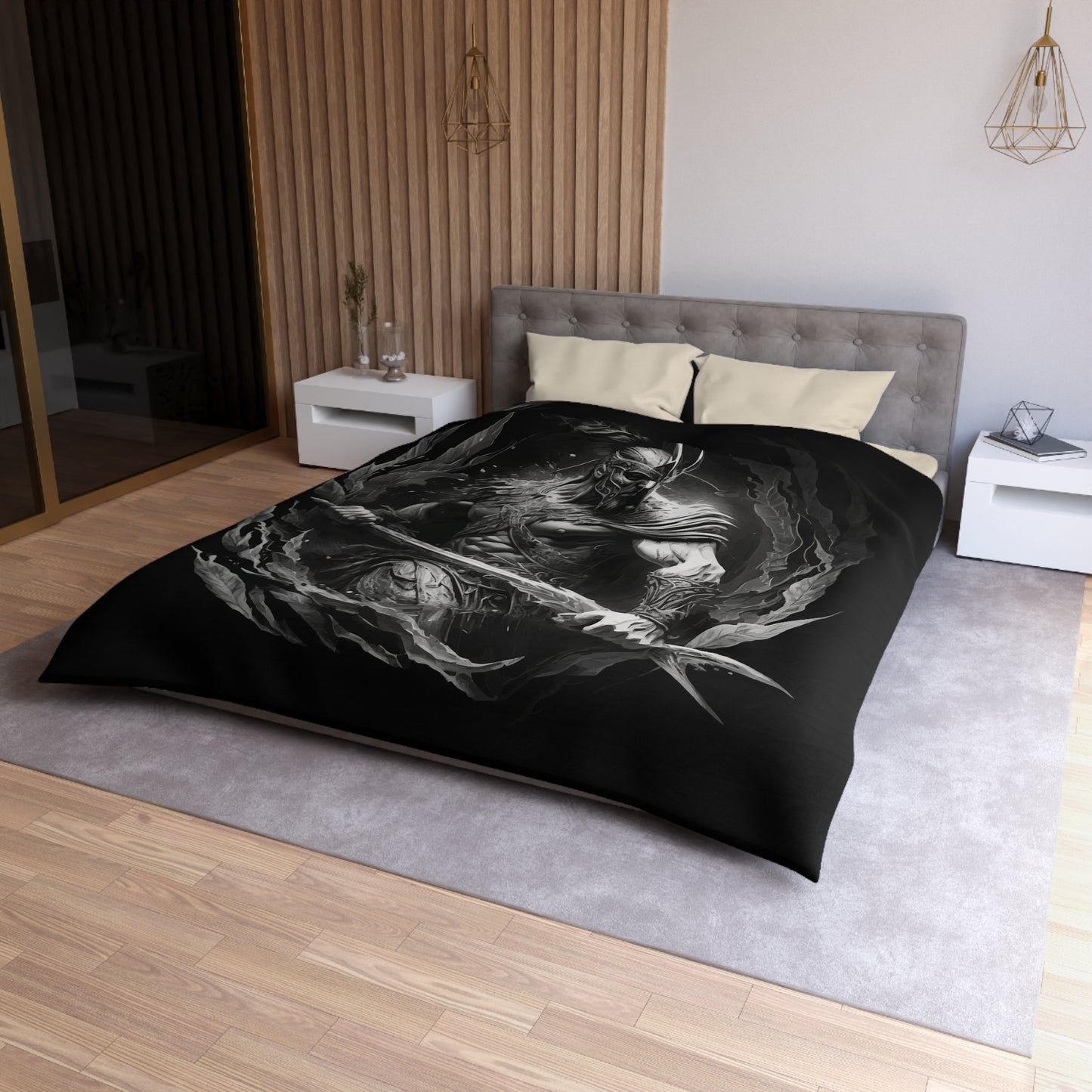 Warrior-Themed Microfiber Duvet Cover