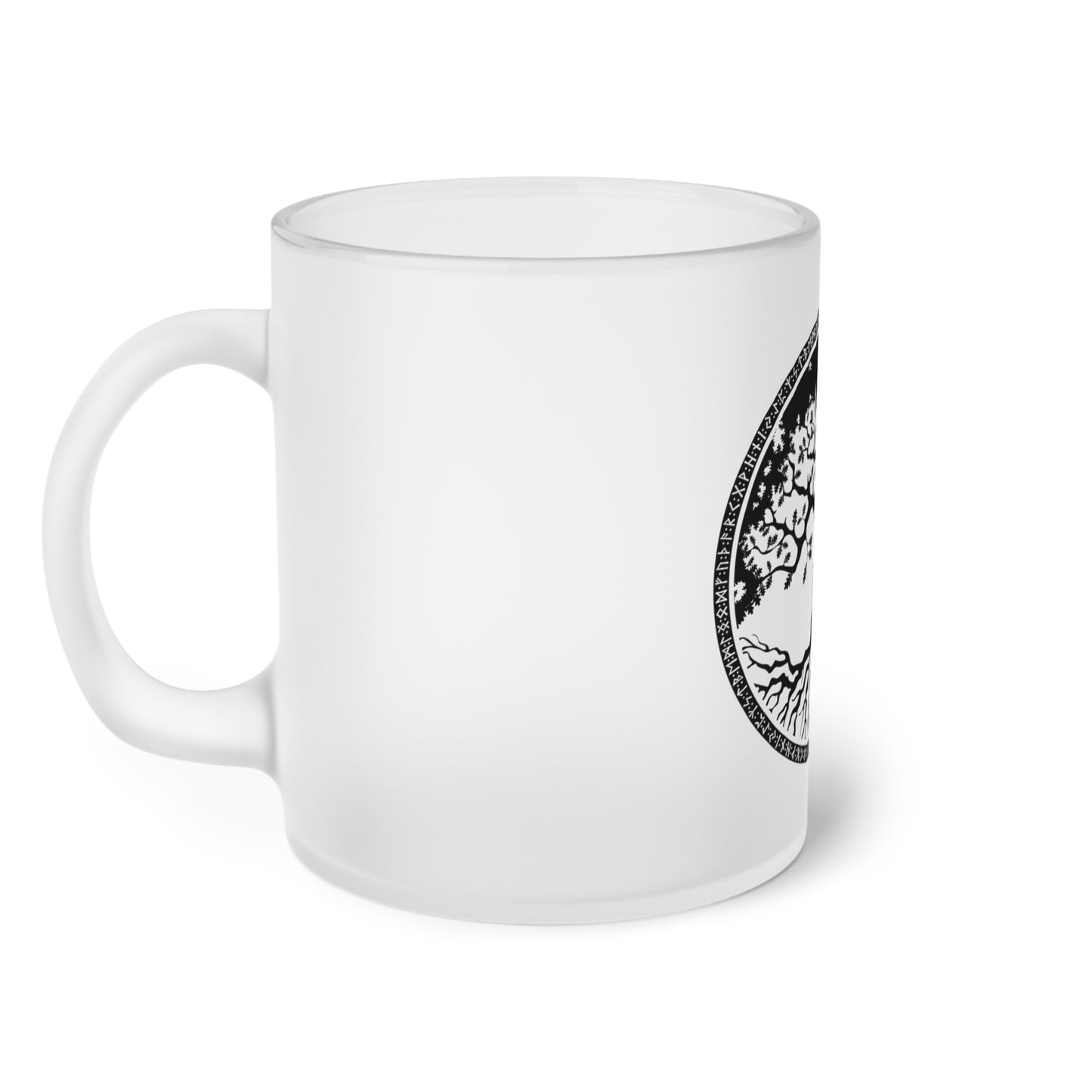 Viking Collection - Frosted Glass Mug with Tree of Life Design